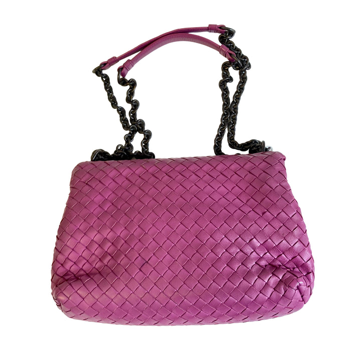 Bottega Veneta Intrecciato Chain Shoulder Bag Purple