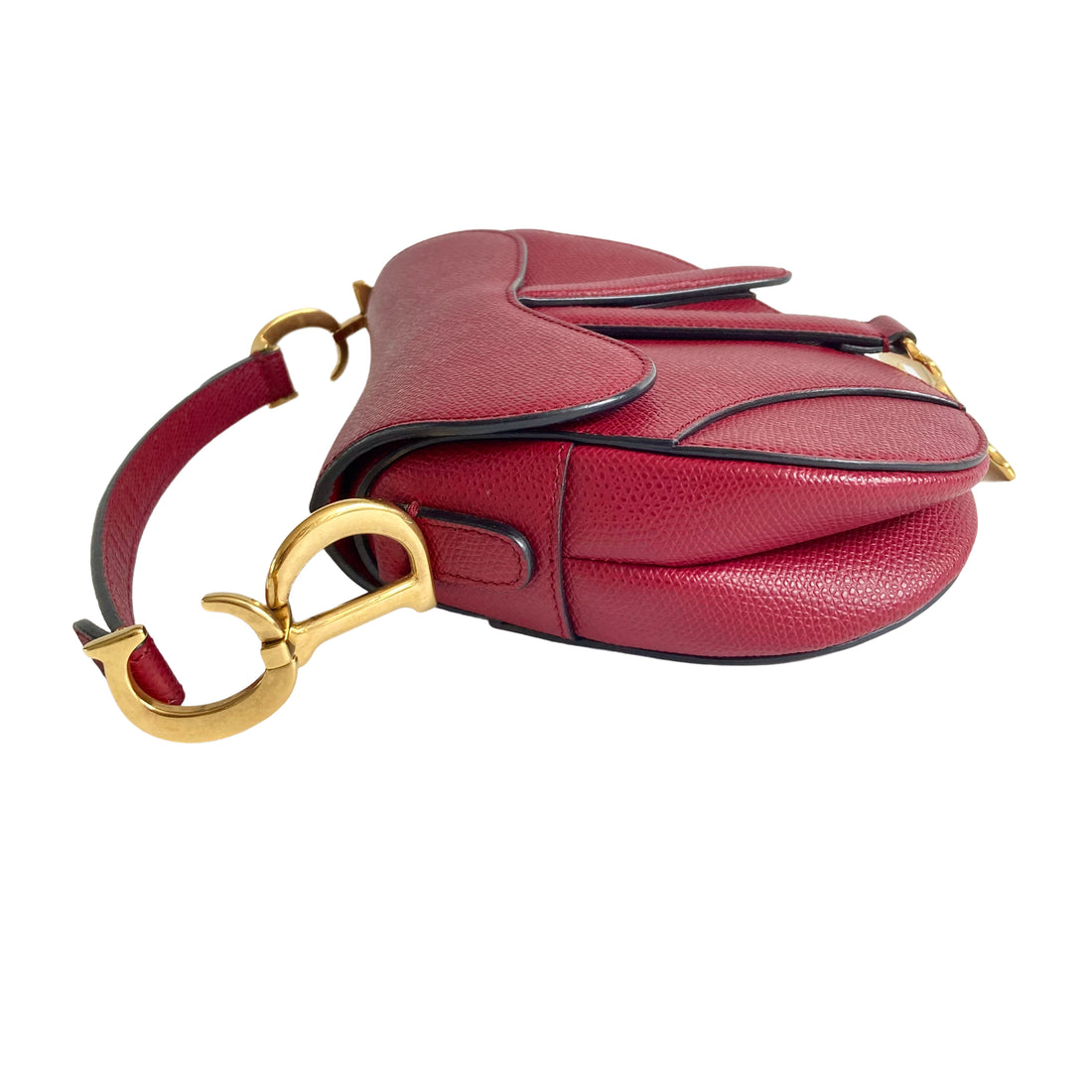Christian Dior Saddle Bag Red With Strap DR202