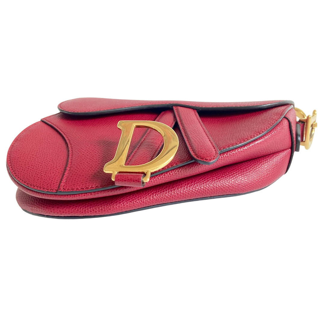 Christian Dior Saddle Bag Red With Strap DR202