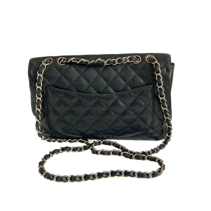 Chanel Caviar Quilted Single Flap Jumbo Black SHW