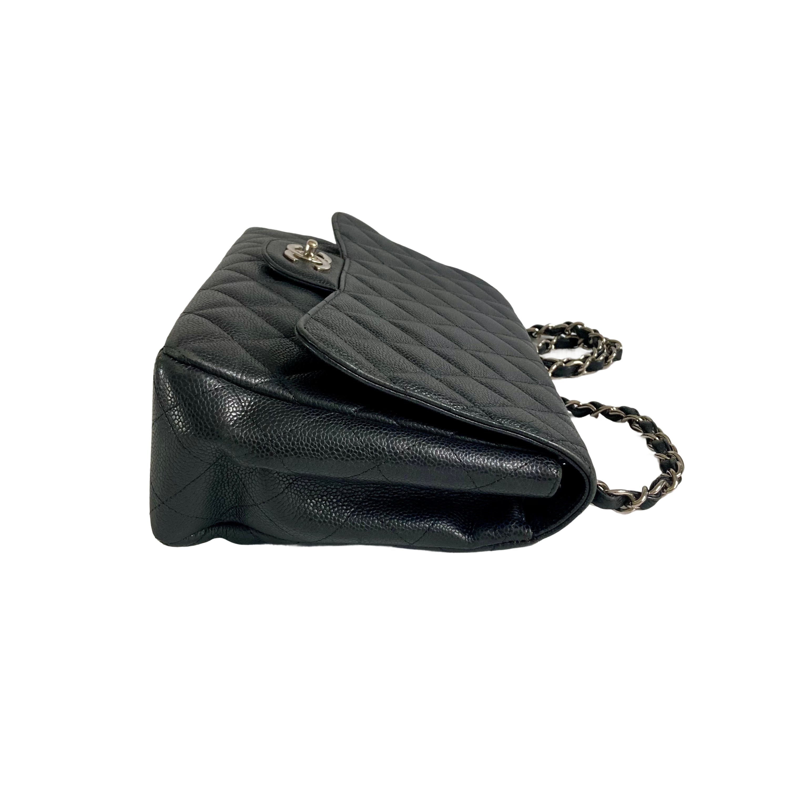 Chanel Caviar Quilted Single Flap Jumbo Black SHW