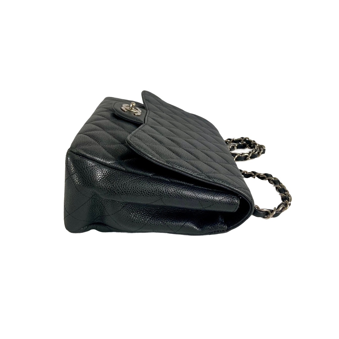 Chanel Caviar Quilted Single Flap Jumbo Black SHW