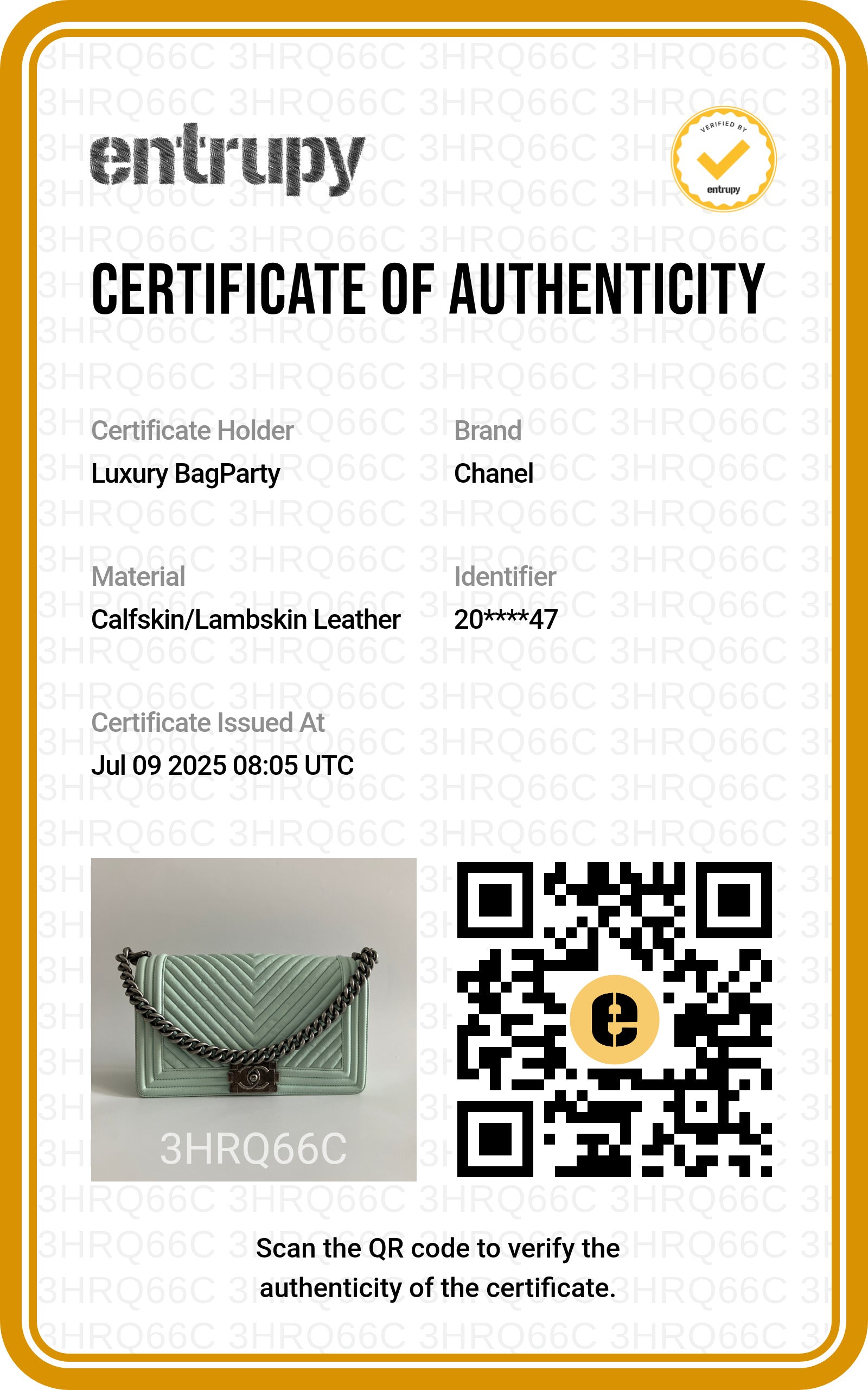 Chanel Medium Chevron Lambskin Boy Flap Light Green