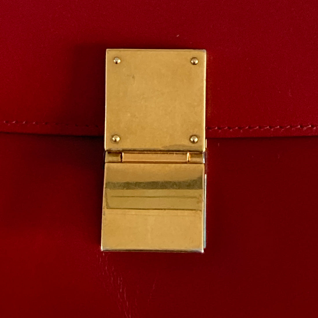 Celine Box Calfskin Medium Classic Box Flap Red