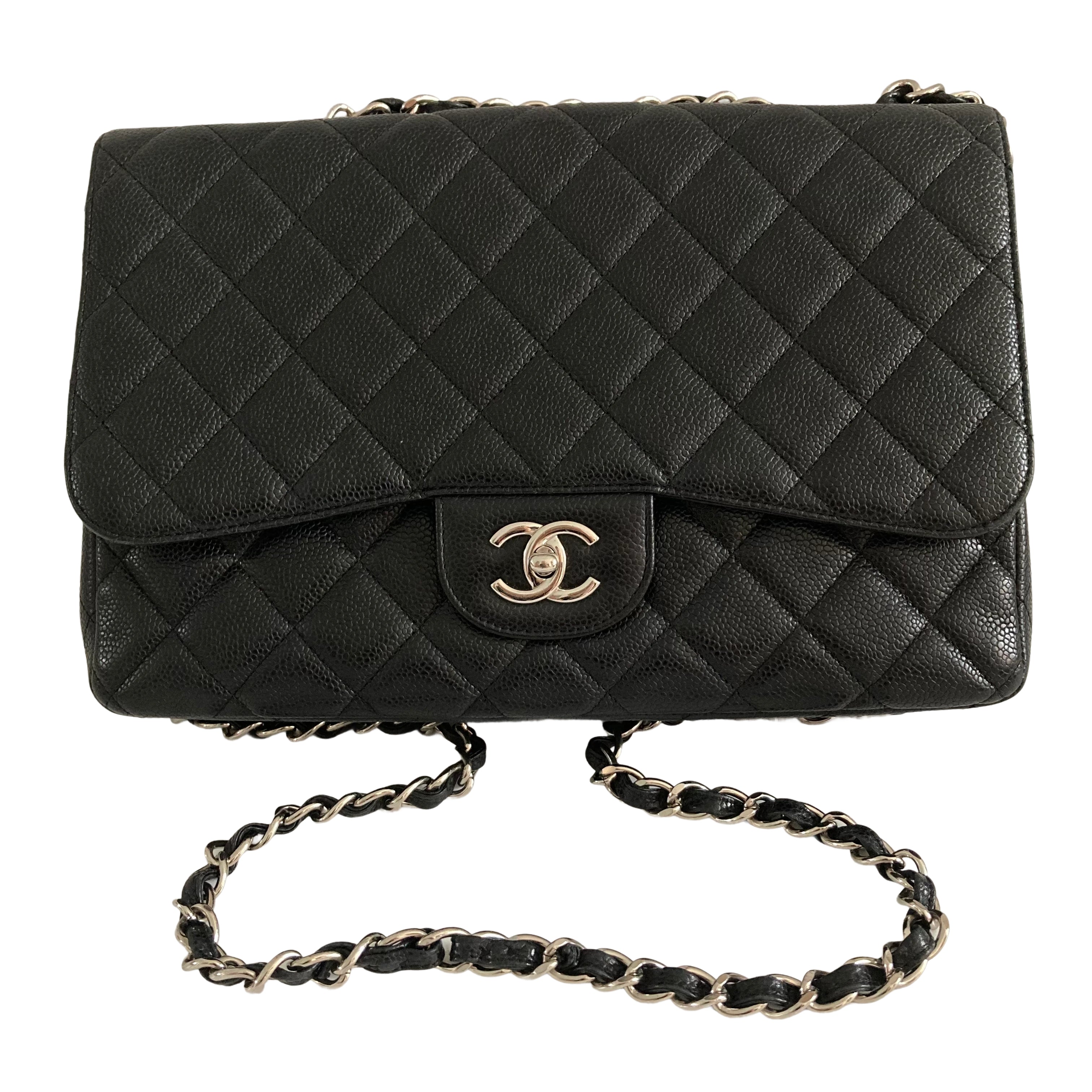 Chanel Caviar Jumbo Single Flap Black SHW