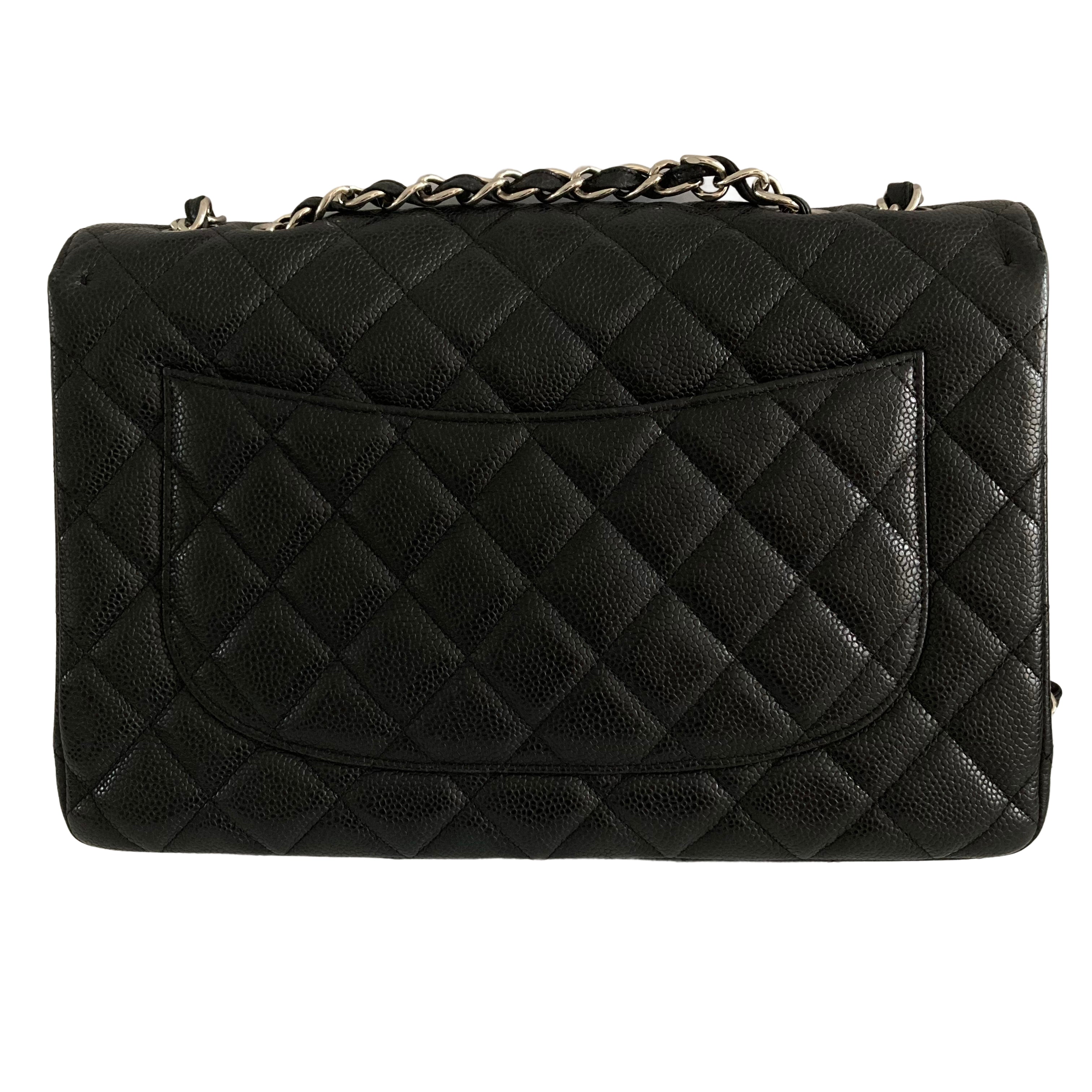 Chanel Caviar Jumbo Single Flap Black SHW