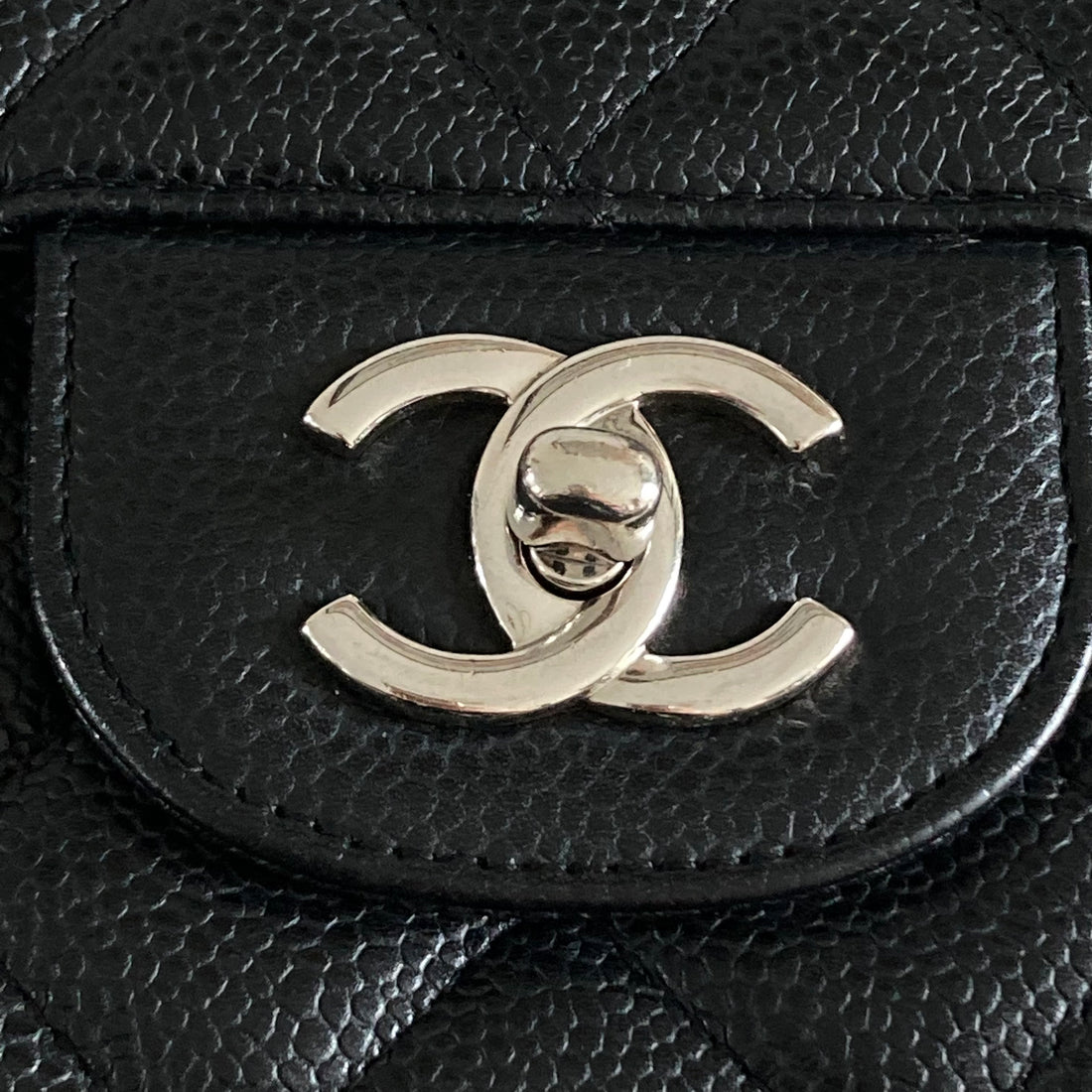Chanel Caviar Jumbo Single Flap Black SHW CC233