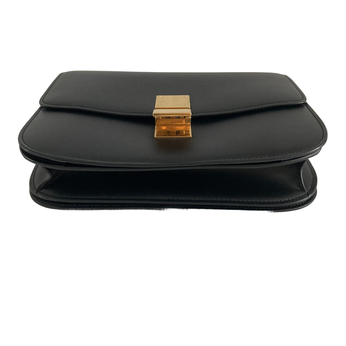 Celine Box Calfskin Medium Classic Box Flap Black