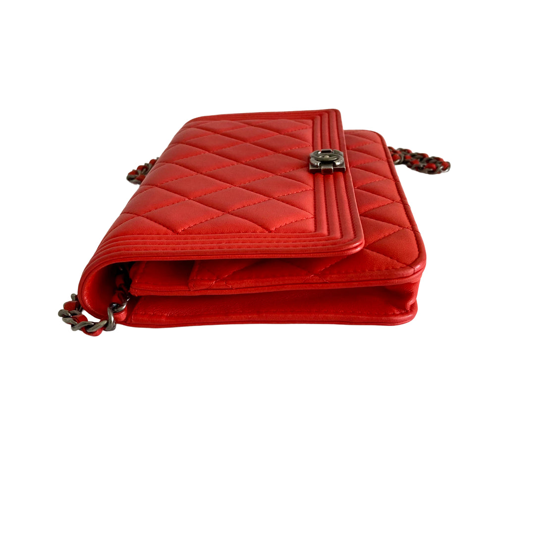 Chanel Lambskin Boy Wallet on Chain WOC Red (20***11)