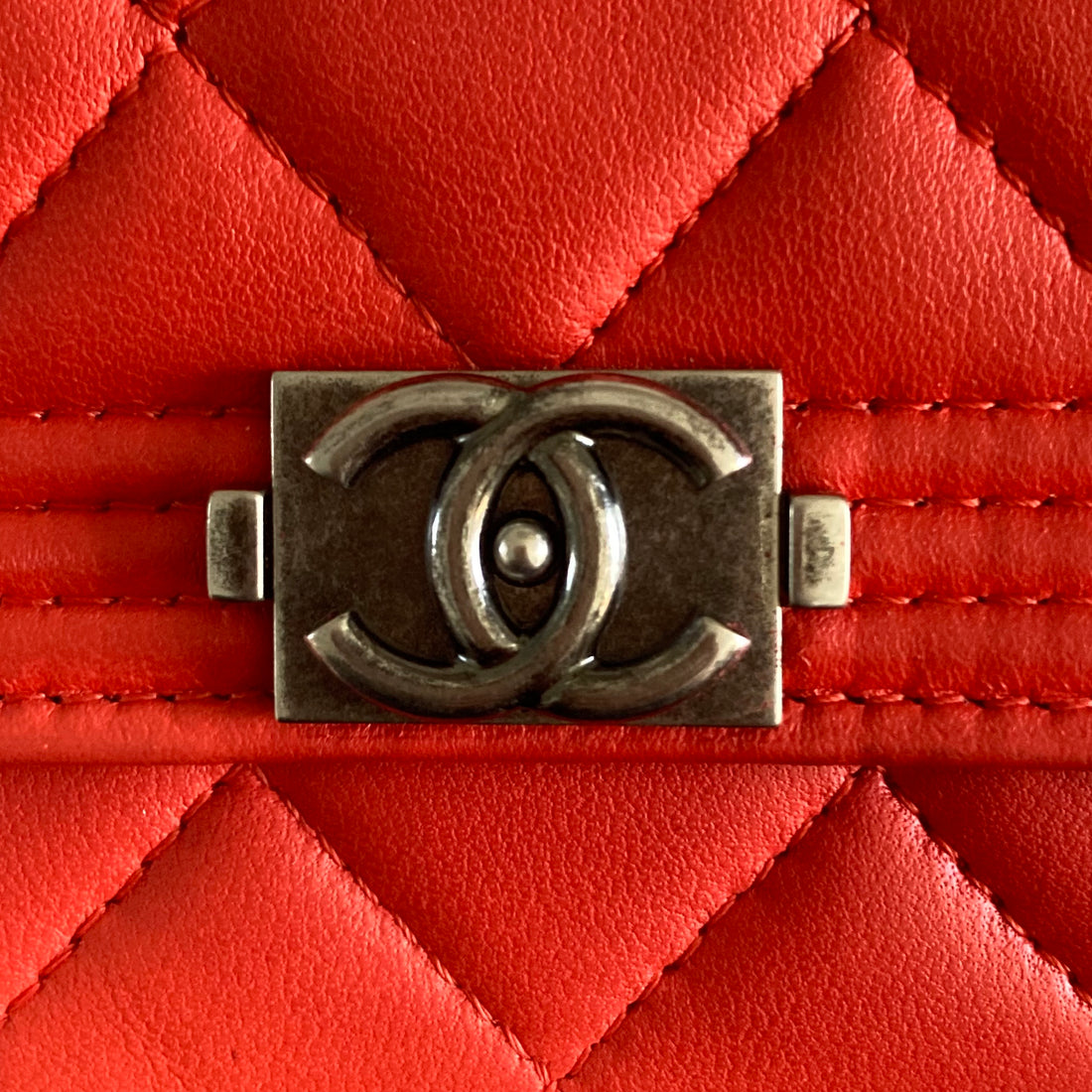Chanel Lambskin Boy Wallet on Chain WOC Red (20***11)