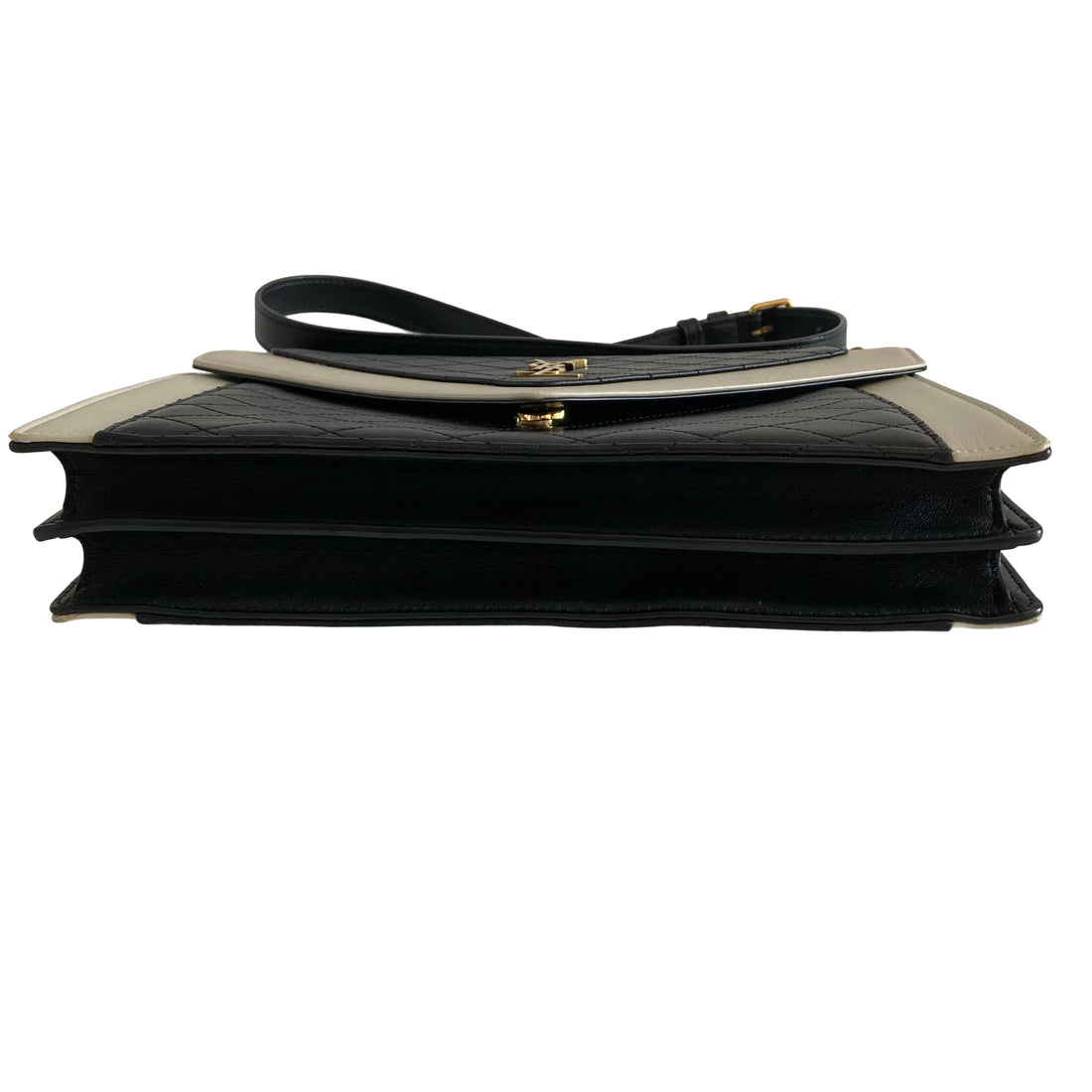 Saint Laurent Gabby Sachel Shoulder Bag Black White
