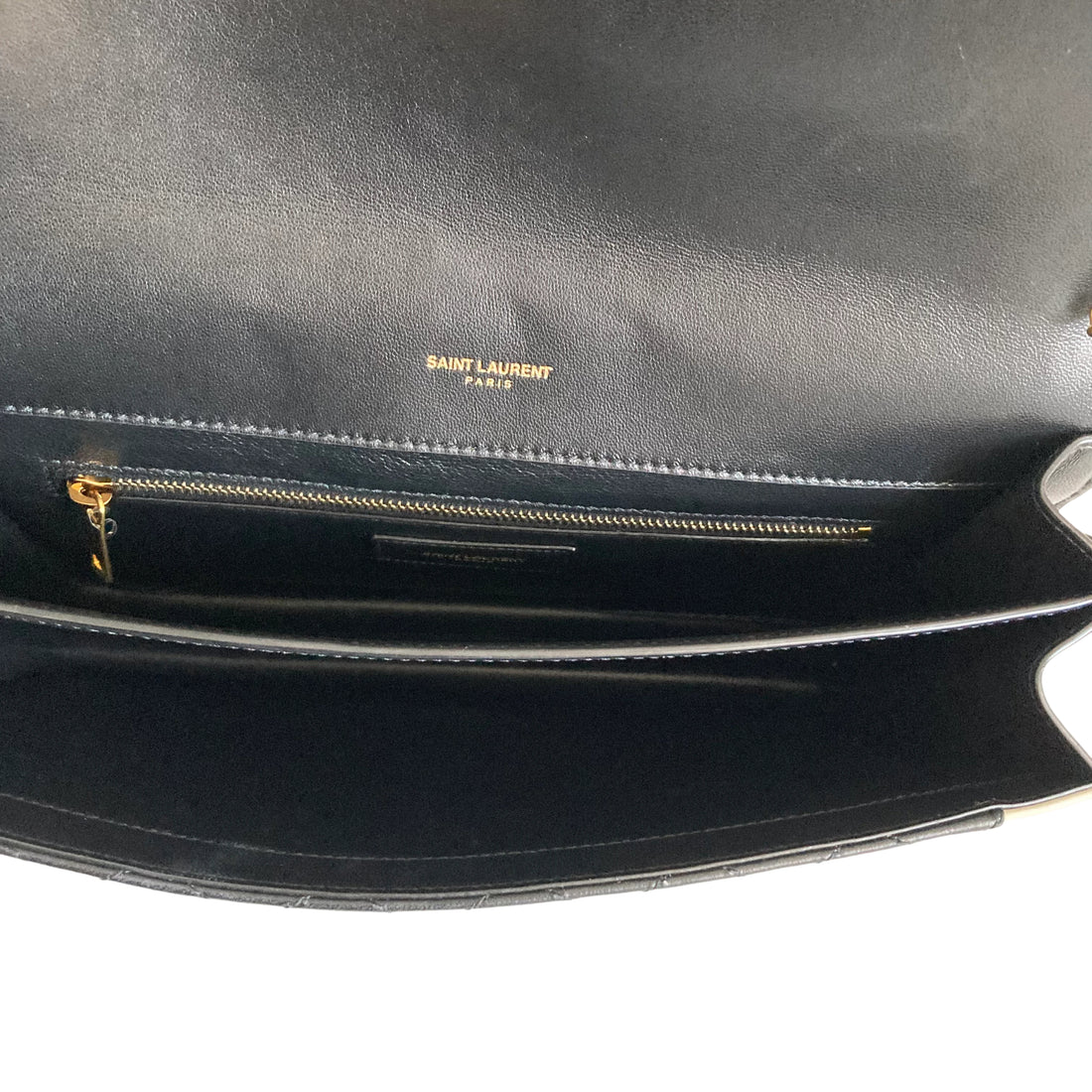 Saint Laurent Gabby Sachel Shoulder Bag Black White