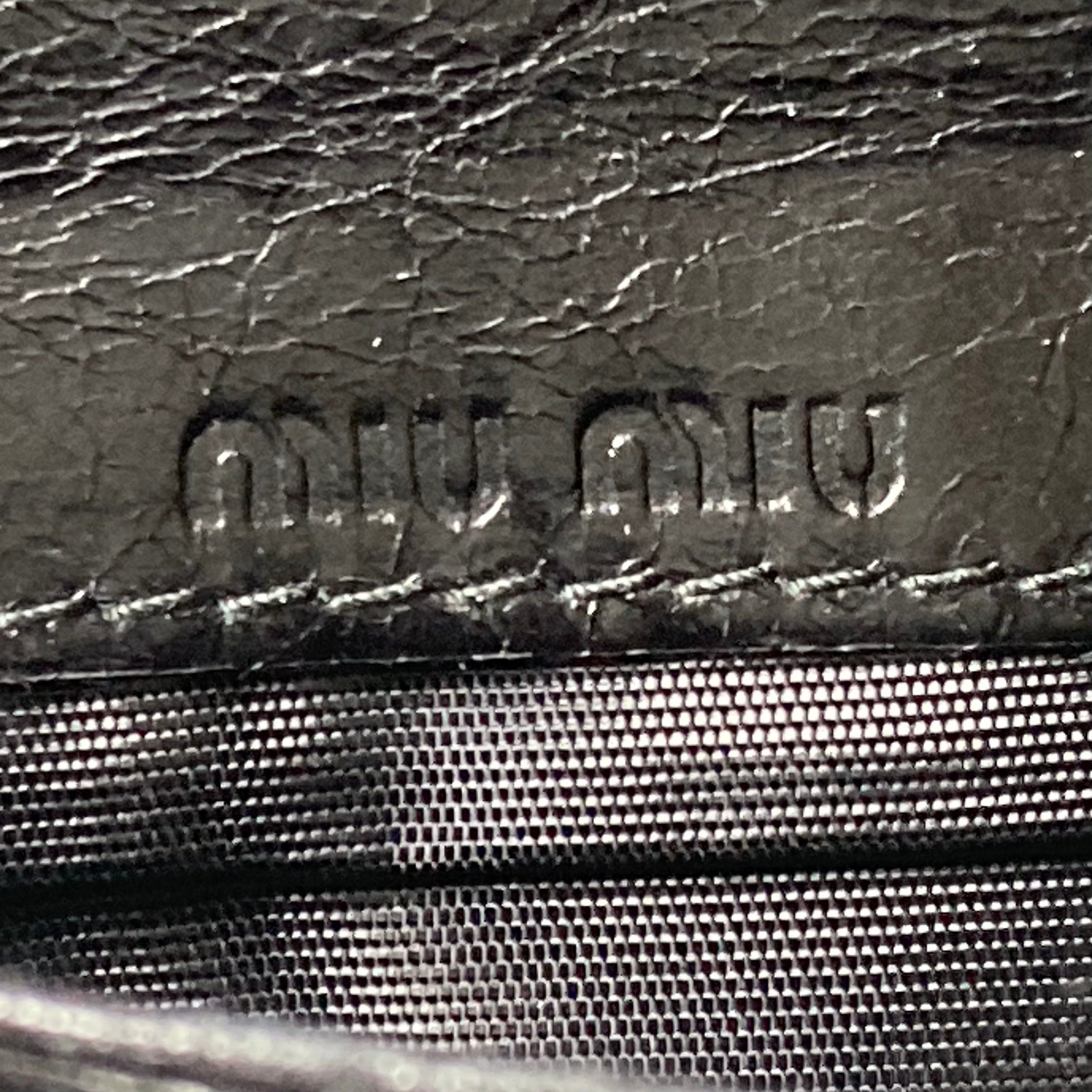 Miu Miu Nappa Matelasse Flap Wallet Black