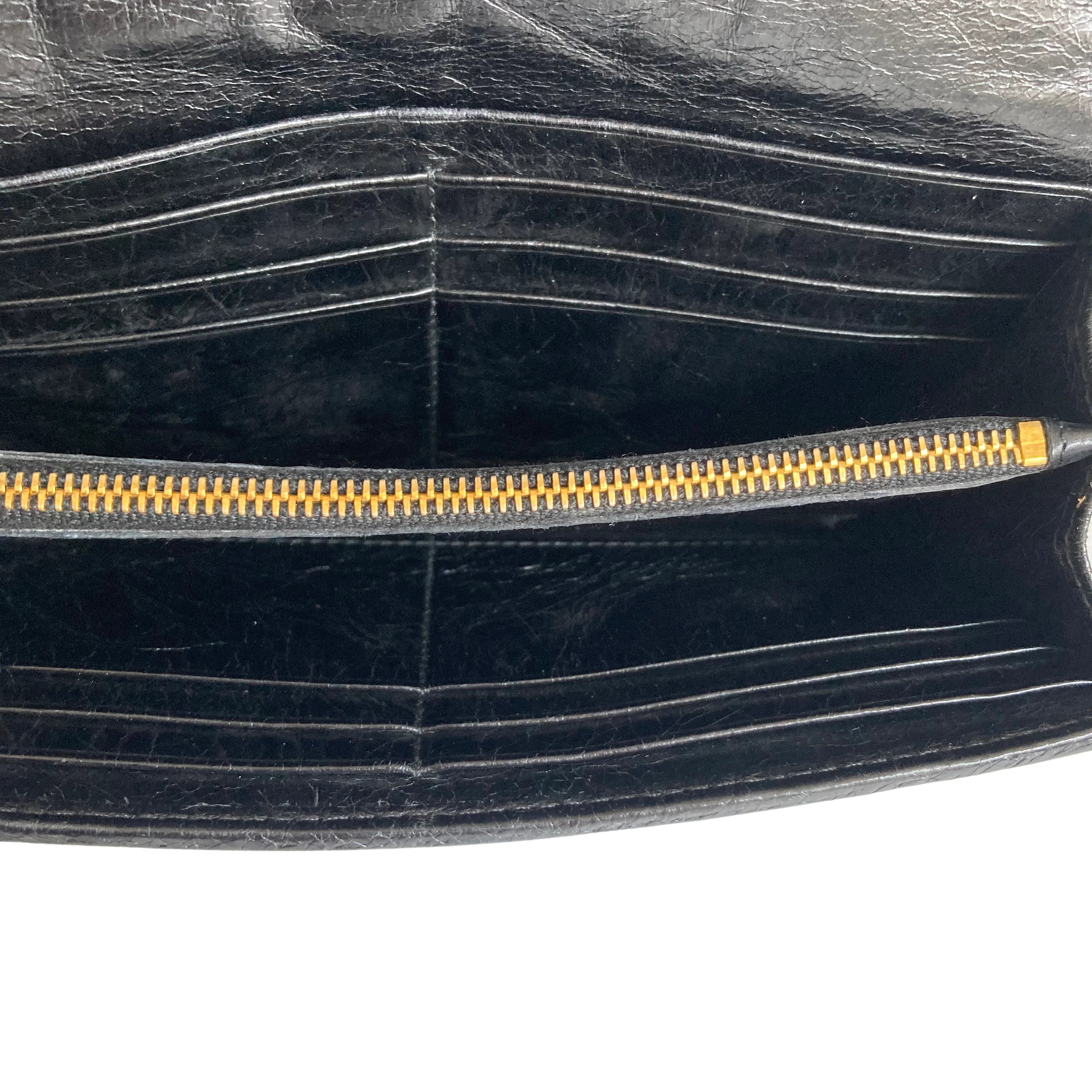 Miu Miu Nappa Matelasse Flap Wallet Black