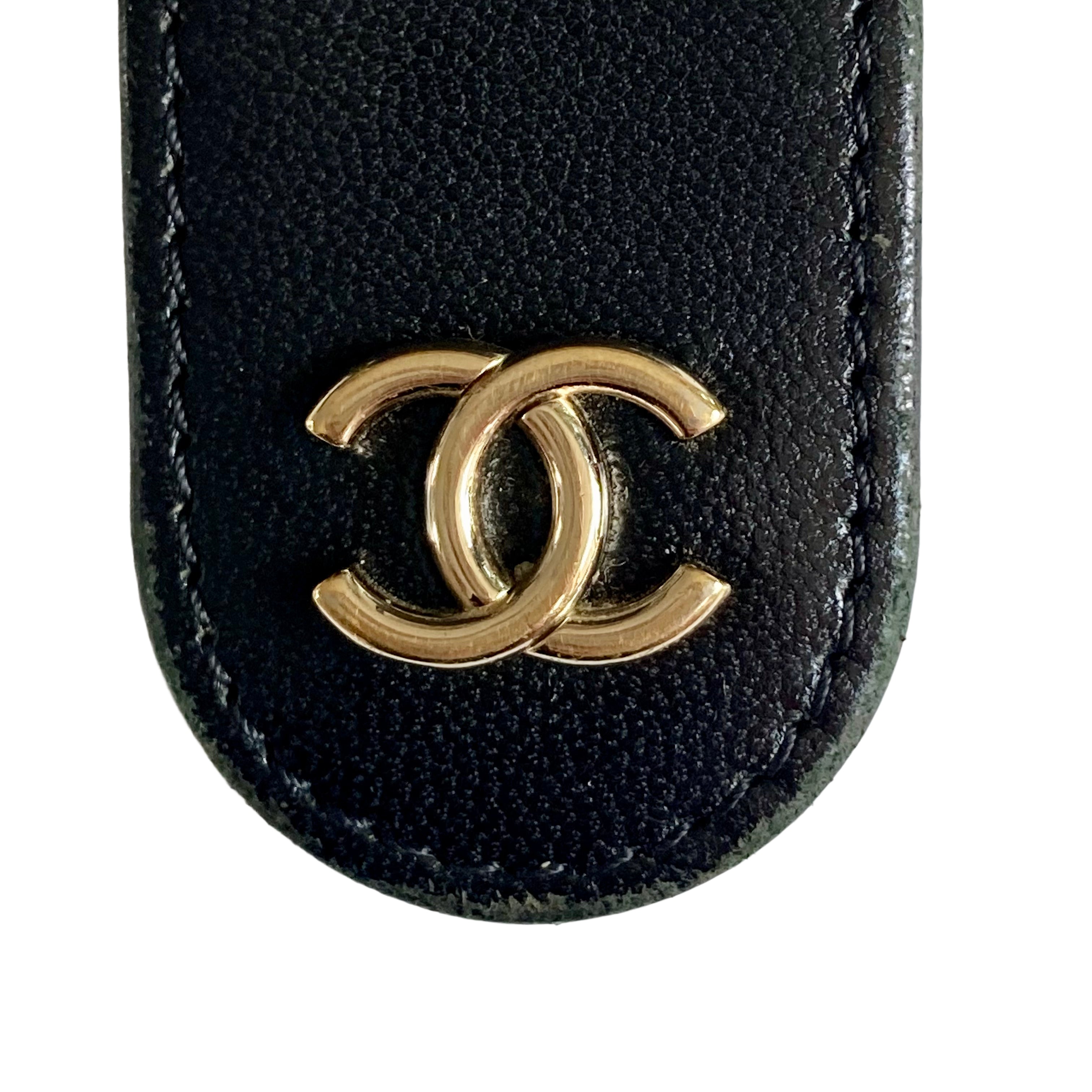 Chanel Vanity Quilted Mini Round Clutch With Chain