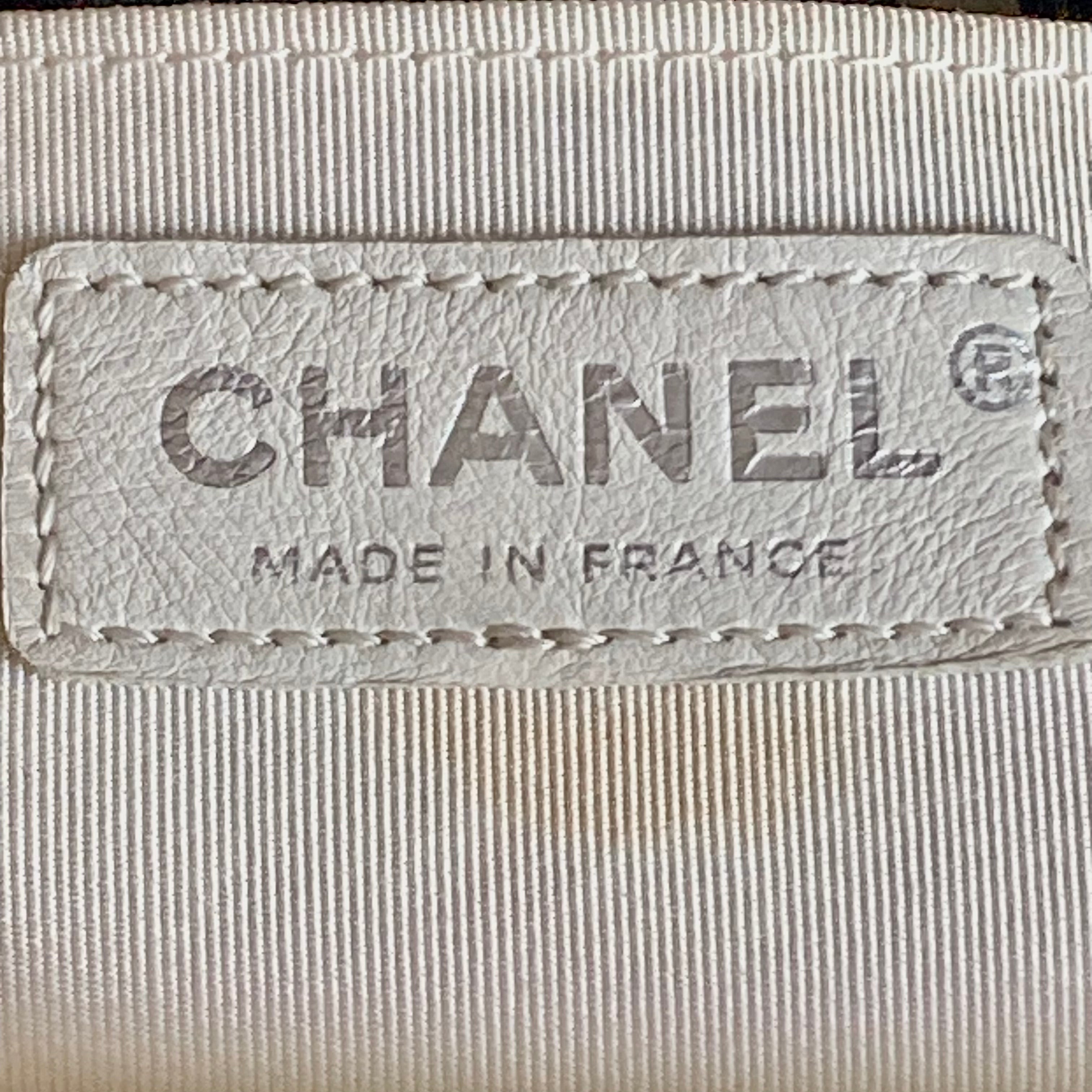 Chanel Tweed Medium Boy Bag Patent Pink White