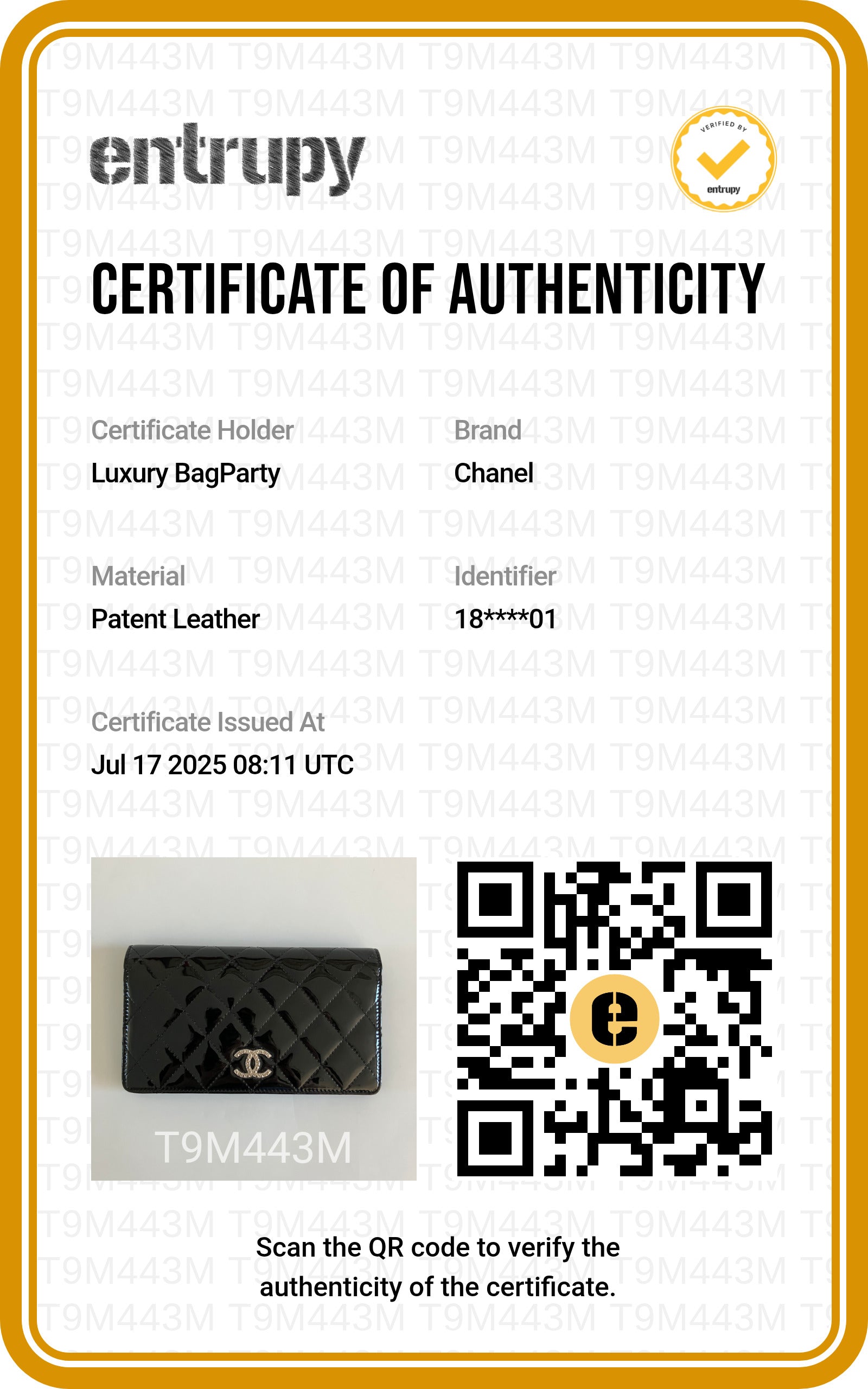 Chanel Patent Quilted Flap Wallet Black