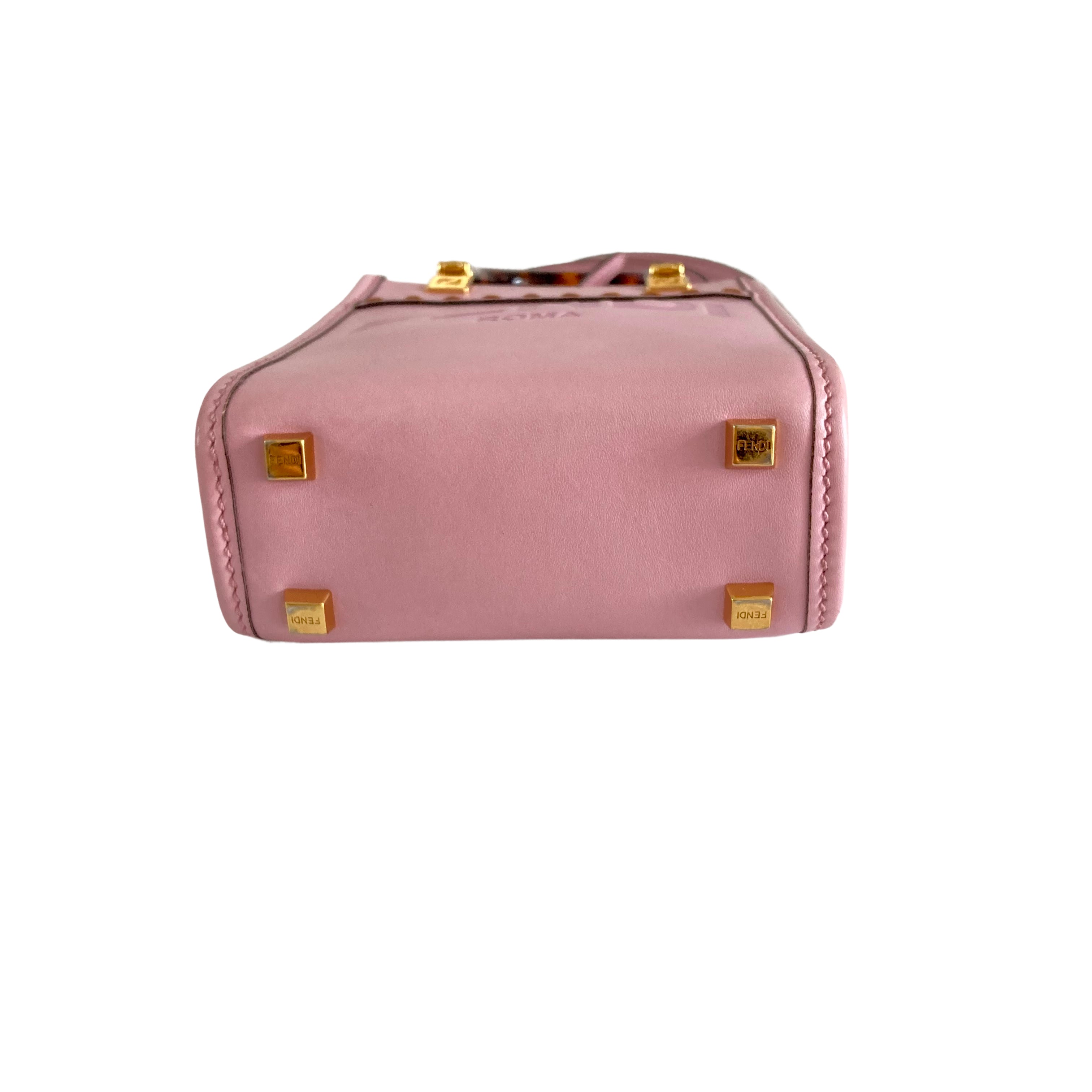 Fendi Mini Sunshine Shopper Tote with/ Strap Purple Totes