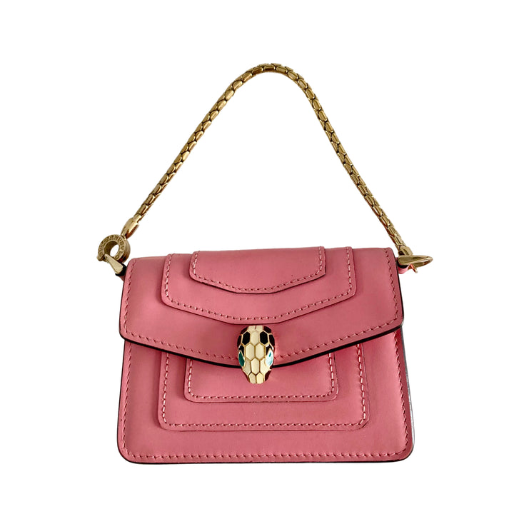 Bvlgari Serpenti Leather Mini Bag Pink