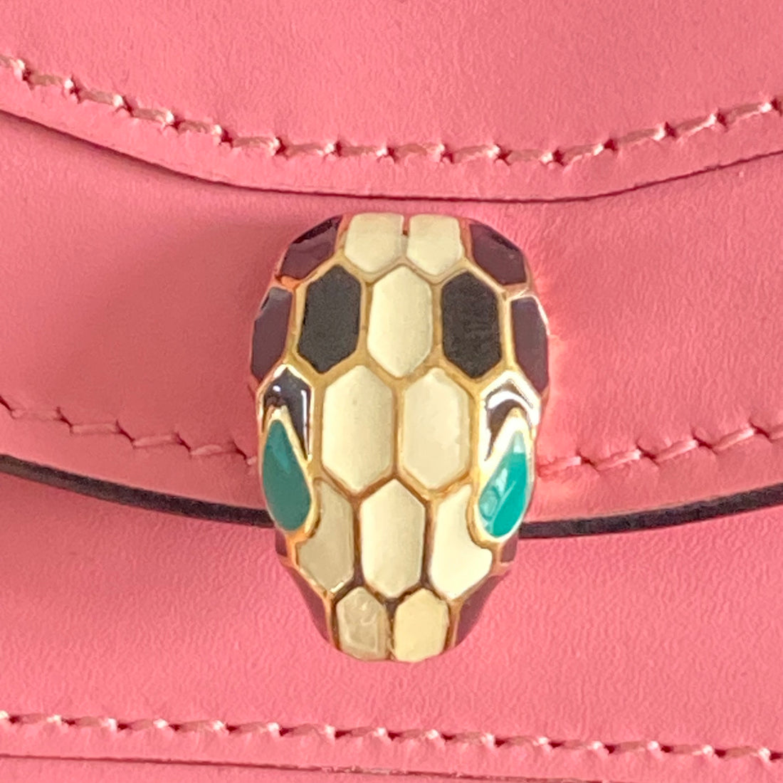 Bvlgari Serpenti Leather Mini Bag Pink