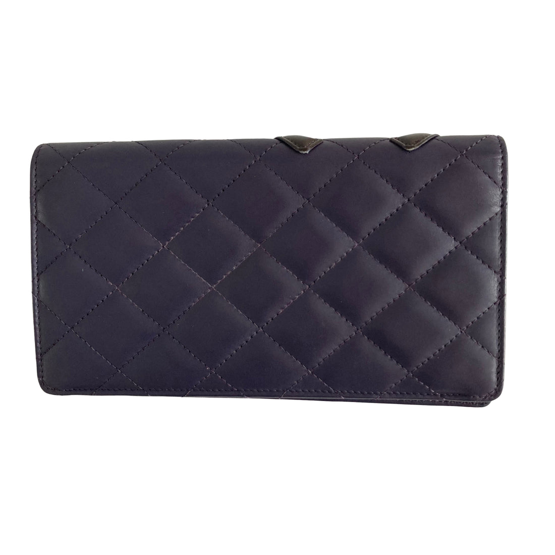 Chanel Cambon Bifold Wallet Navy CC