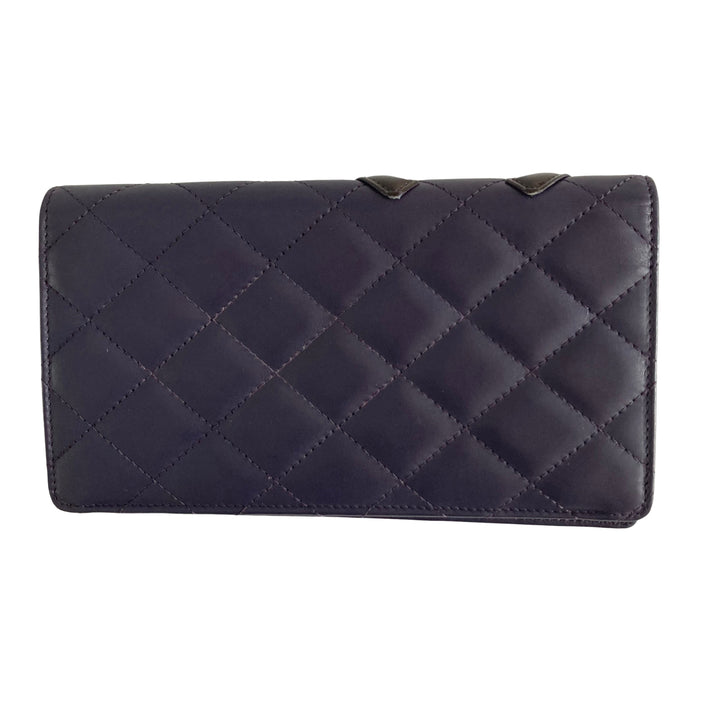 Chanel Cambon Bifold Wallet Navy CC