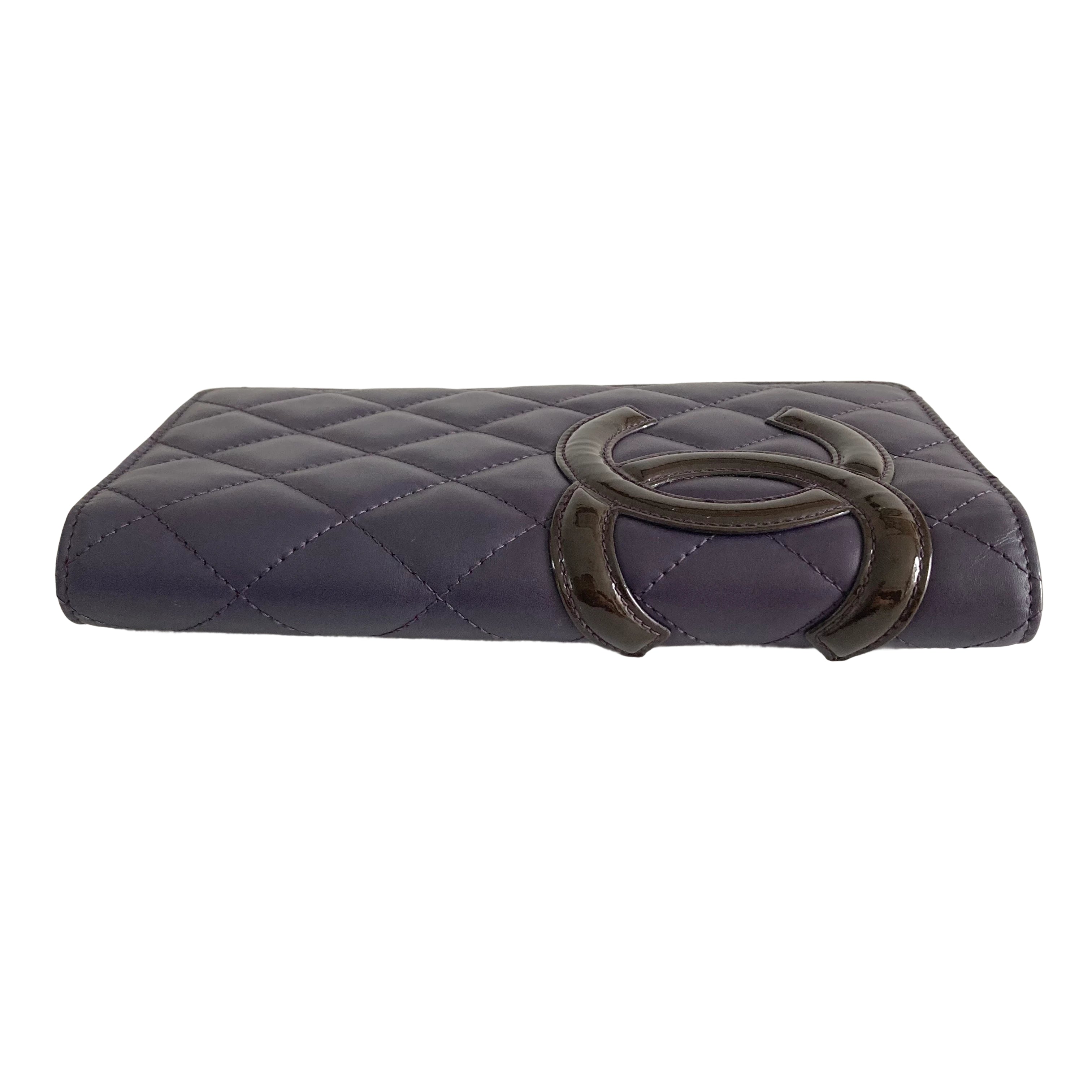 Chanel Cambon Bifold Wallet Navy CC