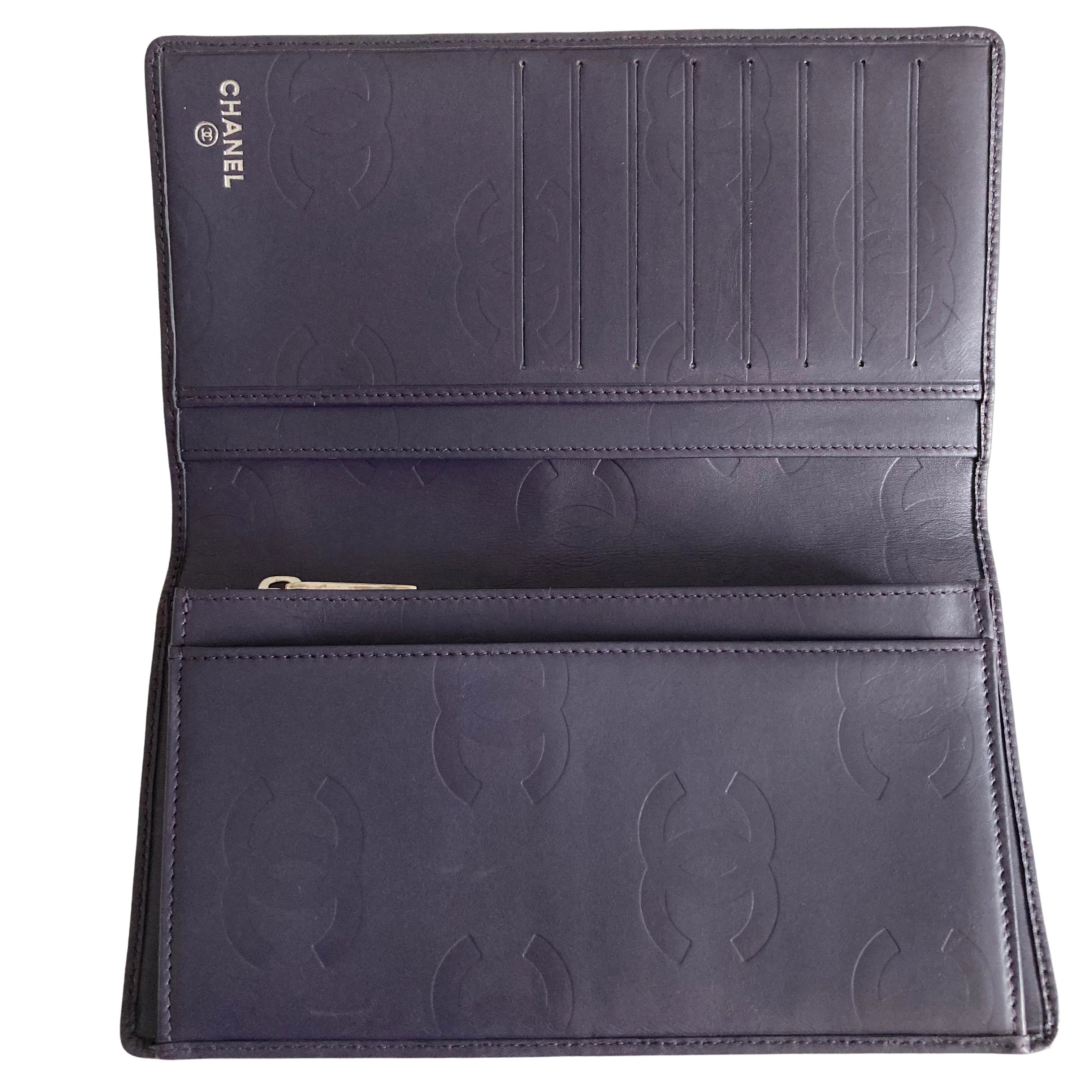 Chanel Cambon Bifold Wallet Navy CC