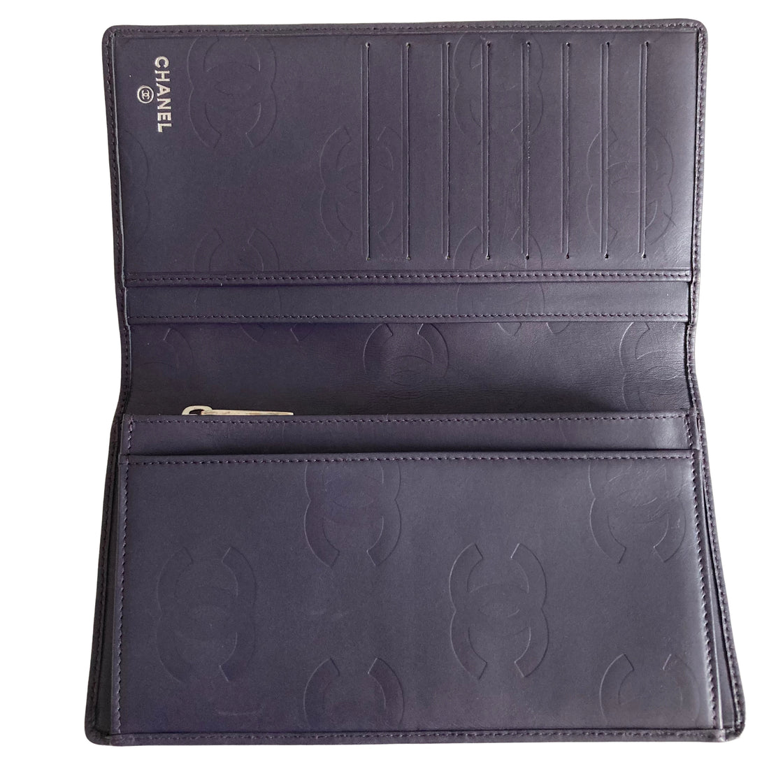 Chanel Cambon Bifold Wallet Navy CC