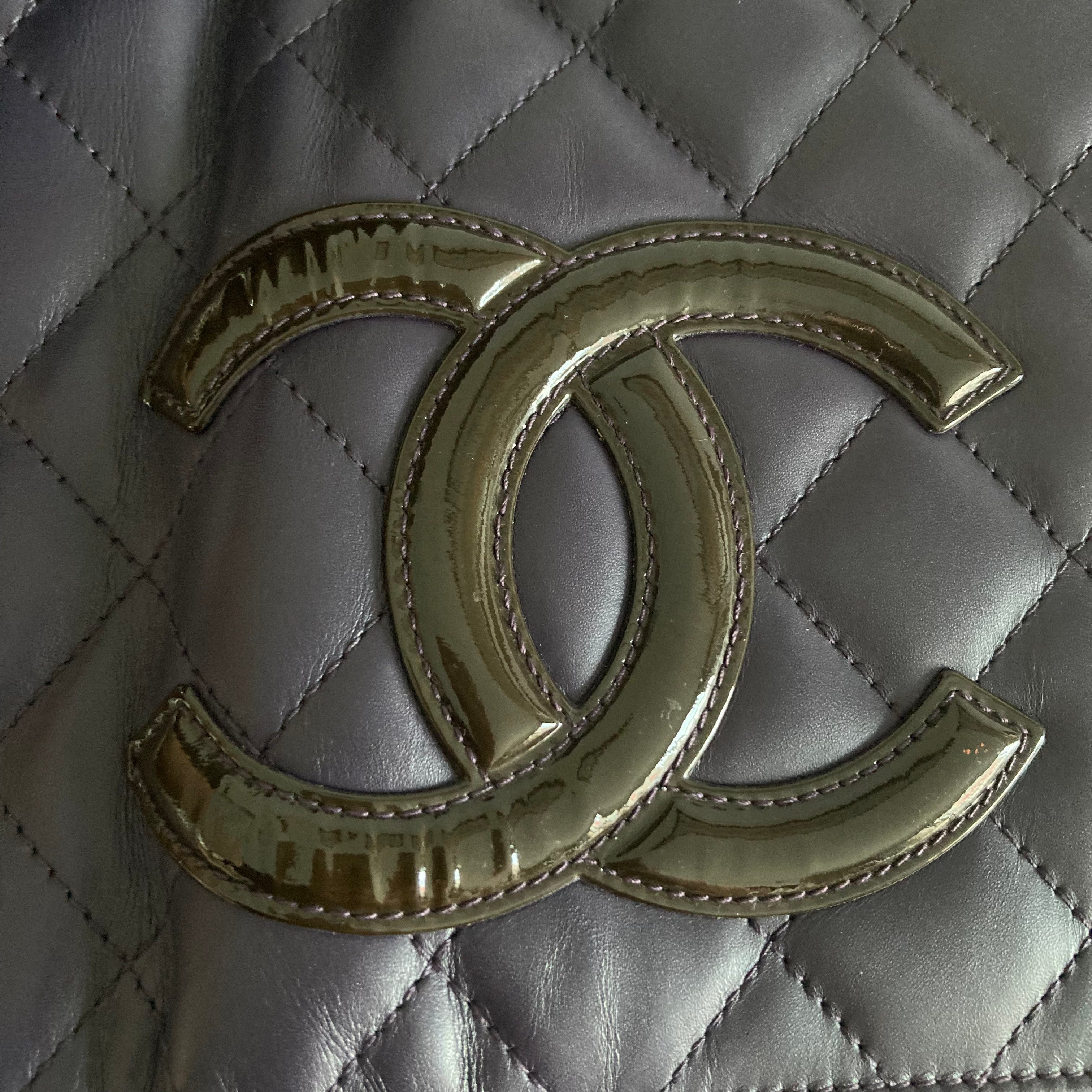Chanel Cambon Bifold Wallet Navy CC