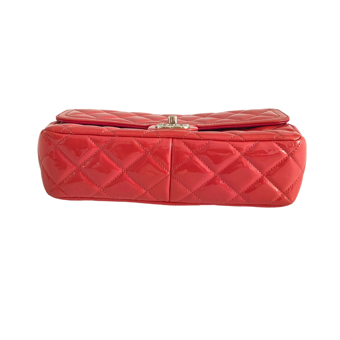 Chanel Patent Quilted Large Coco Shine Flap Pink