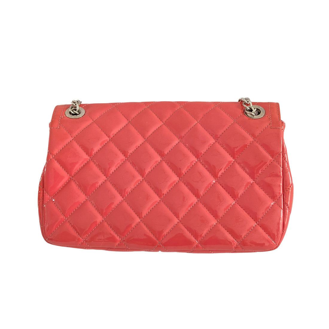 Chanel Patent Quilted Large Coco Shine Flap Pink