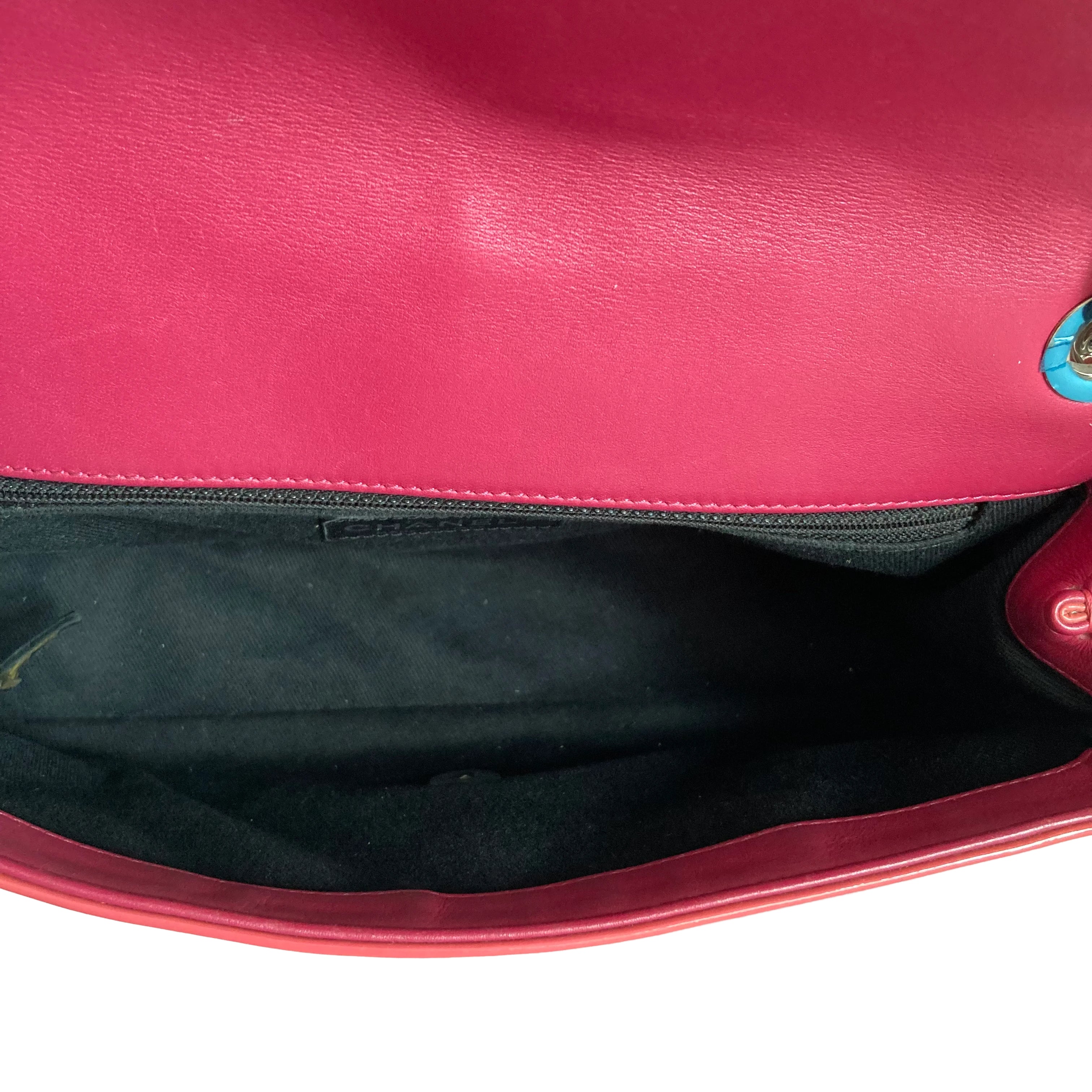 Chanel Patent Quilted Large Coco Shine Flap Pink