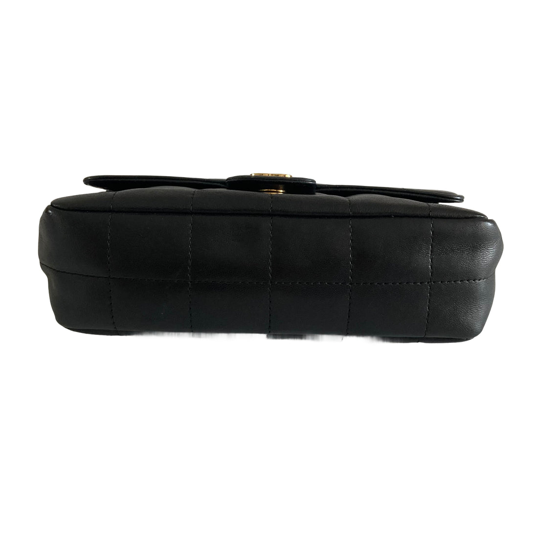 Chanel Lambskin Quilted Mini Chocolate Bar Camellia Flap Black