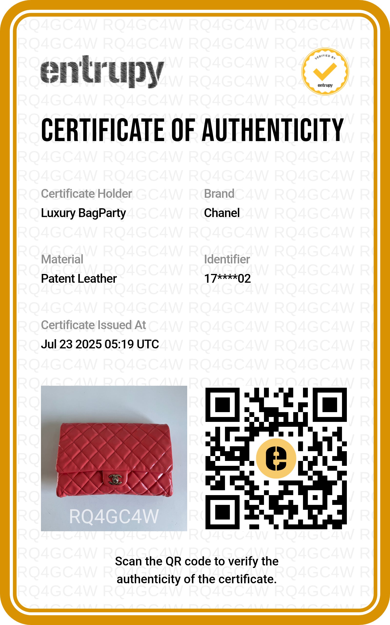Chanel Patent leather Classic Flap Bag Rose Red(17***00) CC945