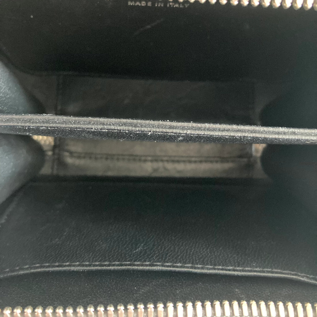 Chanel Filigree Vanity Case Metallic Grey with Tag and Key CC327