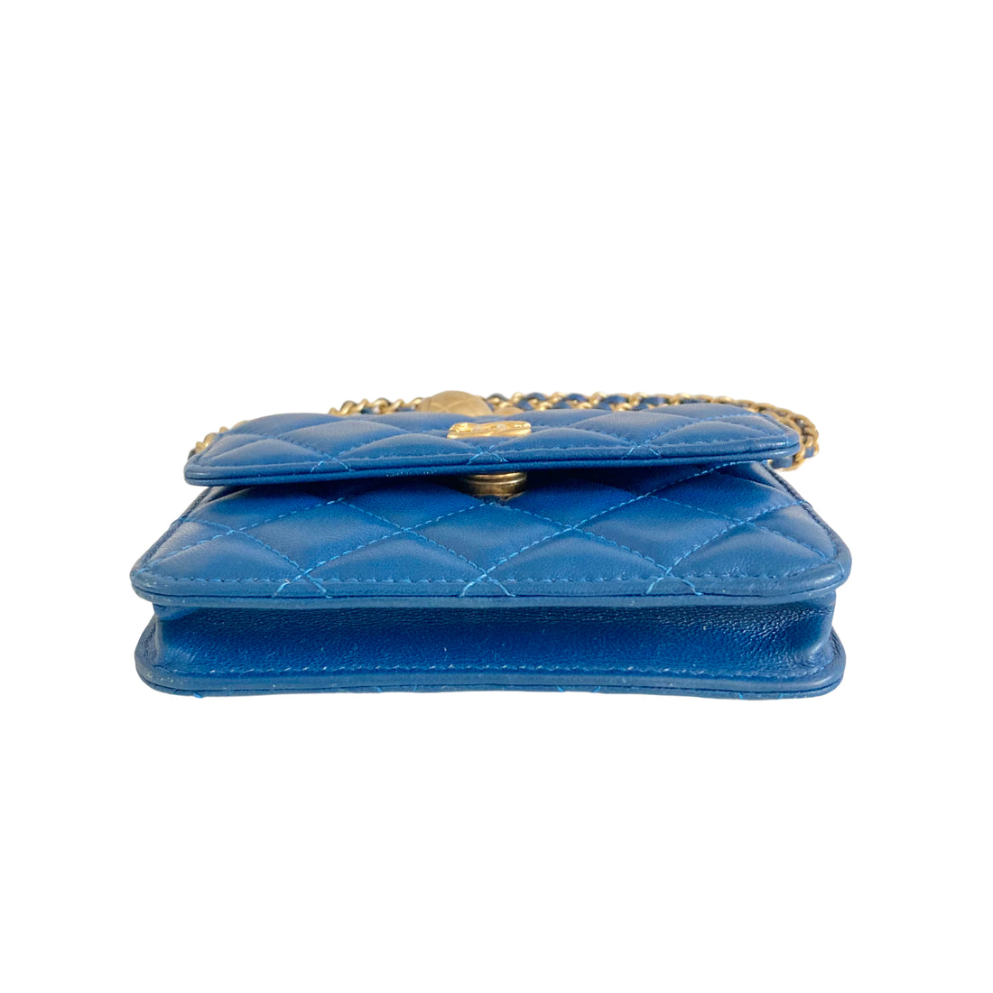 Chanel Lambskin Pearl Crush With Chain Blue GHW (30***31)
