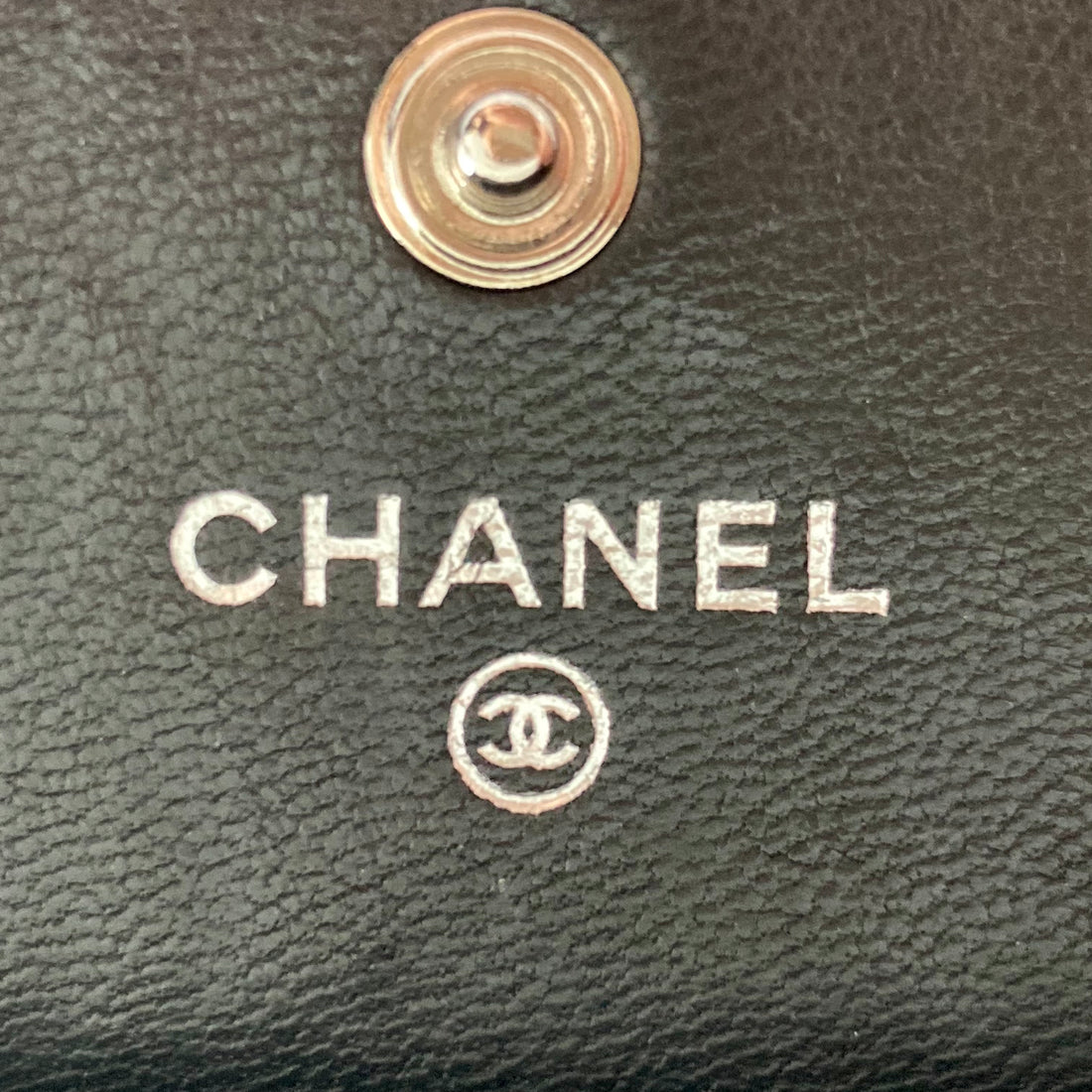 Chanel Lambskin Camellia Embossed Large Gusset Flap Wallet Black