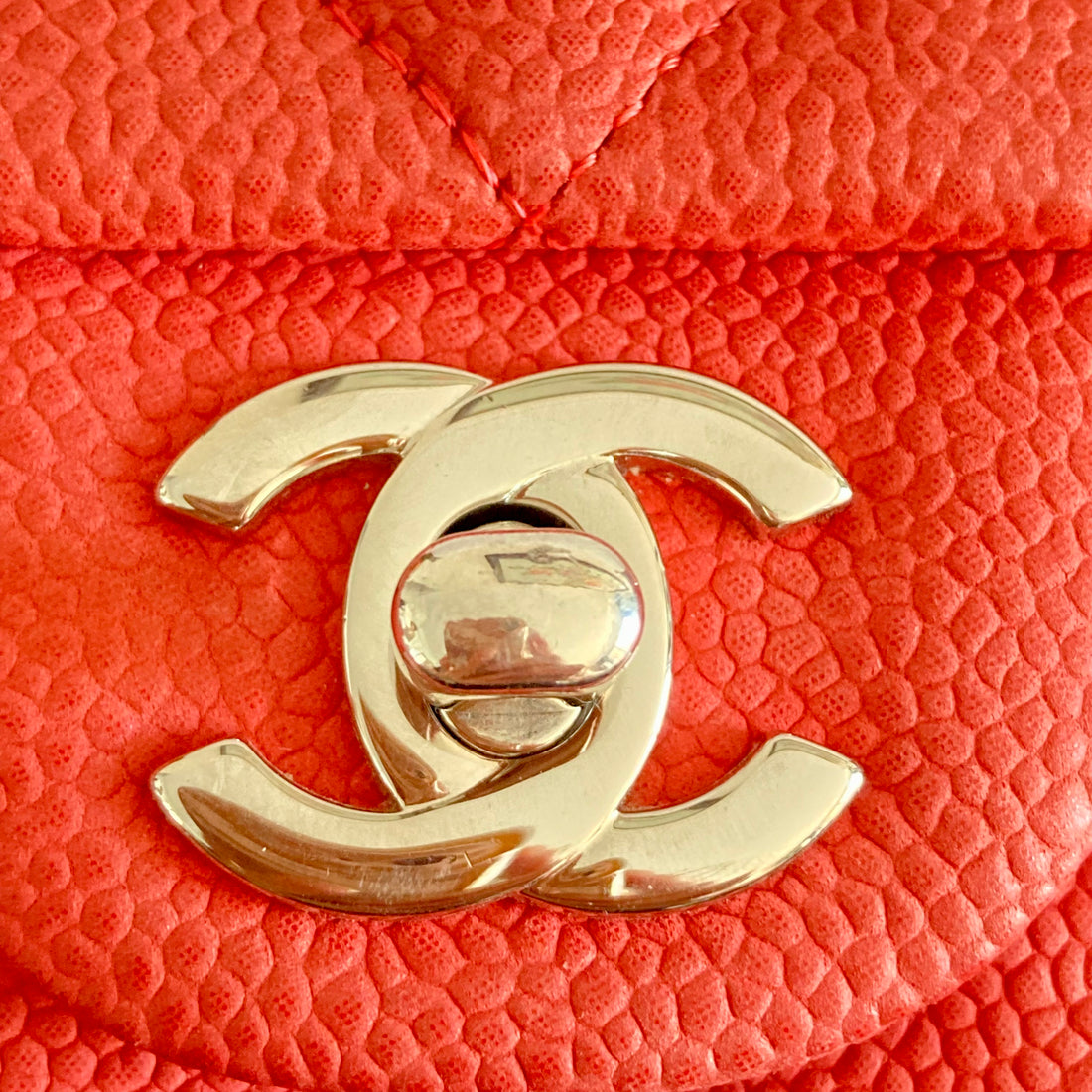Chanel Caviar Quilted Clutch Coral Pink (18***41)