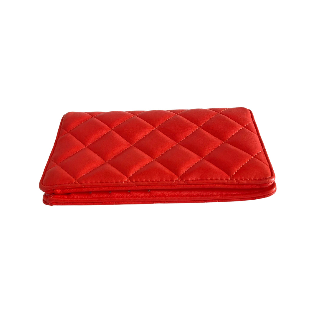 Chanel Lambskin Bifold Wallet Orange