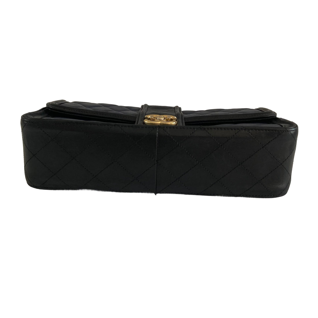 Chanel Quilted Lambskin Medium Elegant CC Flap Navy Black