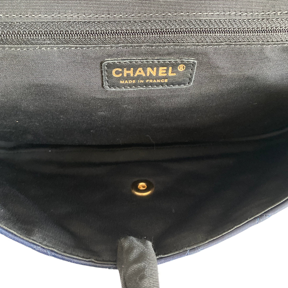 Chanel Quilted Lambskin Medium Elegant CC Flap Navy Black