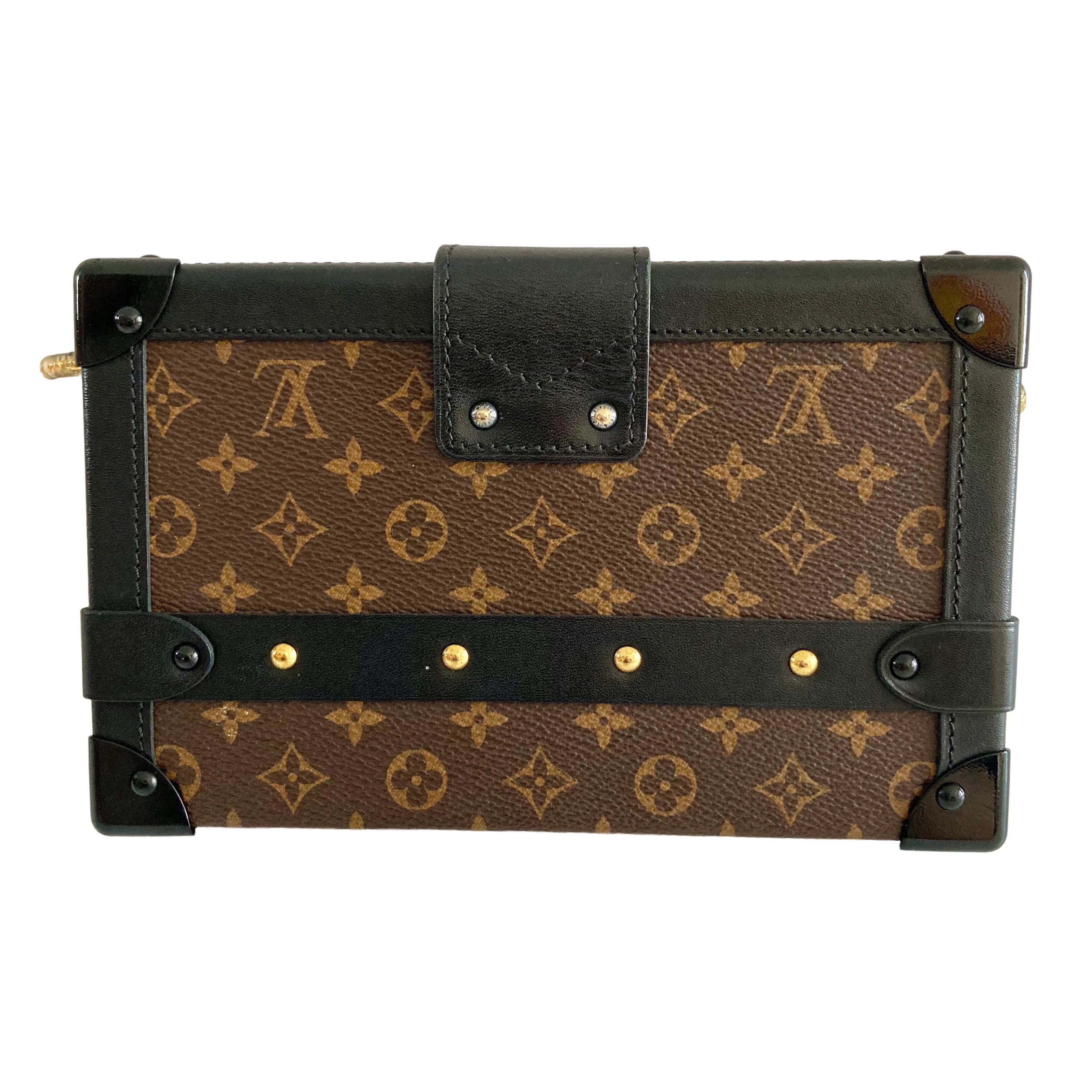 Louis Vuitton Classic Monogram Petite Malle Black Edge Microchipped