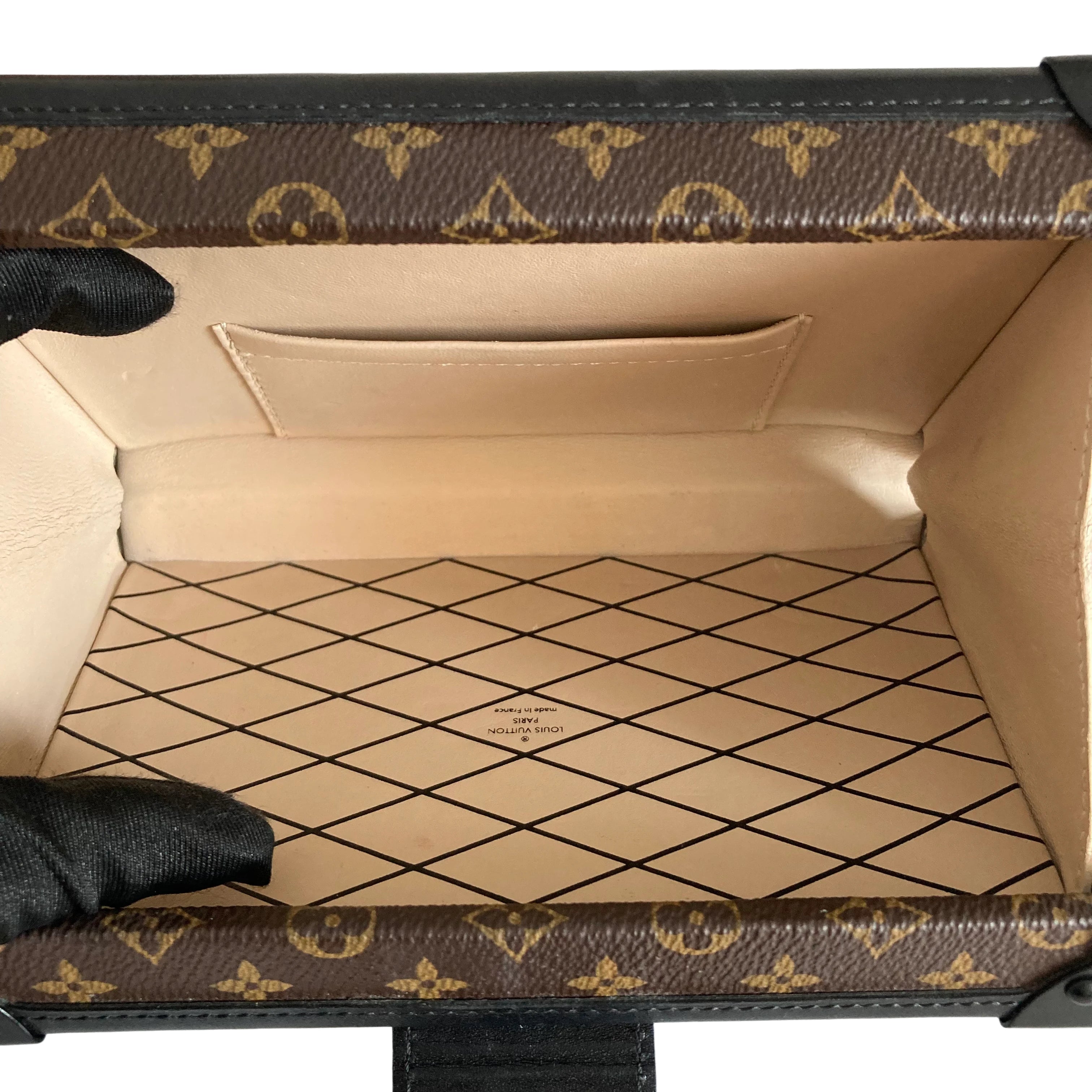 Louis Vuitton Classic Monogram Petite Malle Black Edge Microchipped