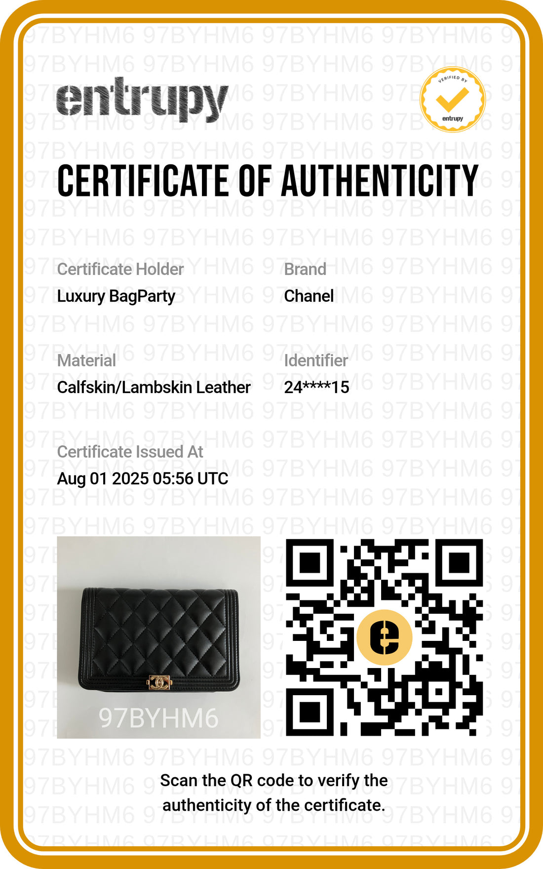Chanel Boy Quilted WOC Lambskin Black GHW