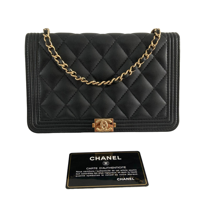 Chanel Boy Quilted WOC Lambskin Black GHW