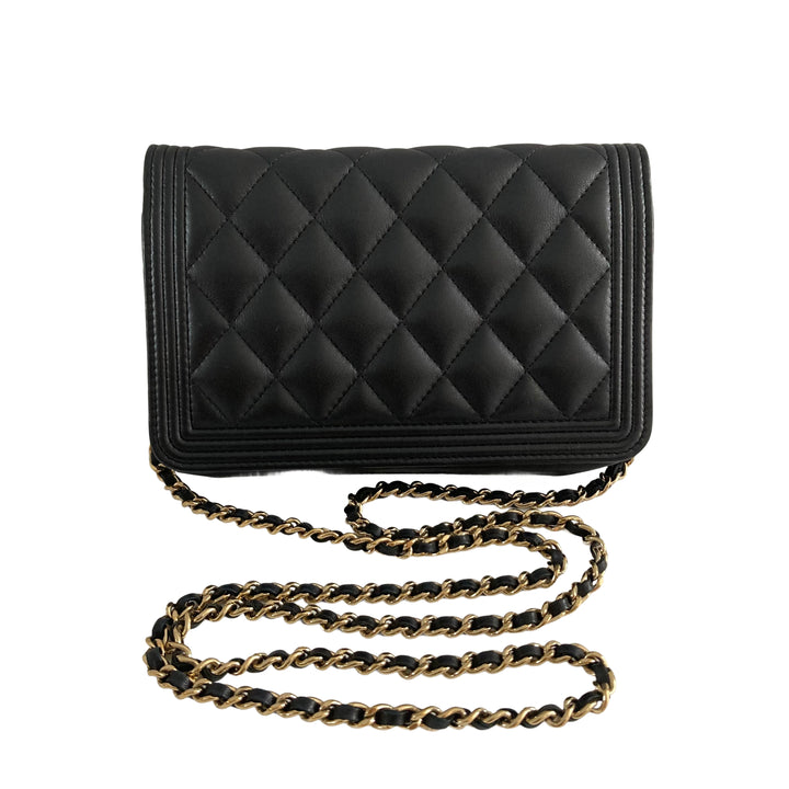Chanel Boy Quilted WOC Lambskin Black GHW