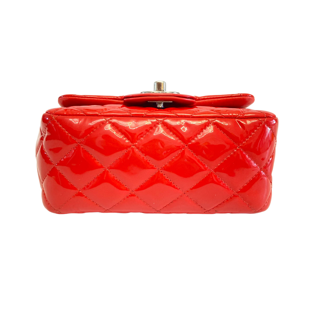 Chanel Patent Quilted Mini Square Flap Red