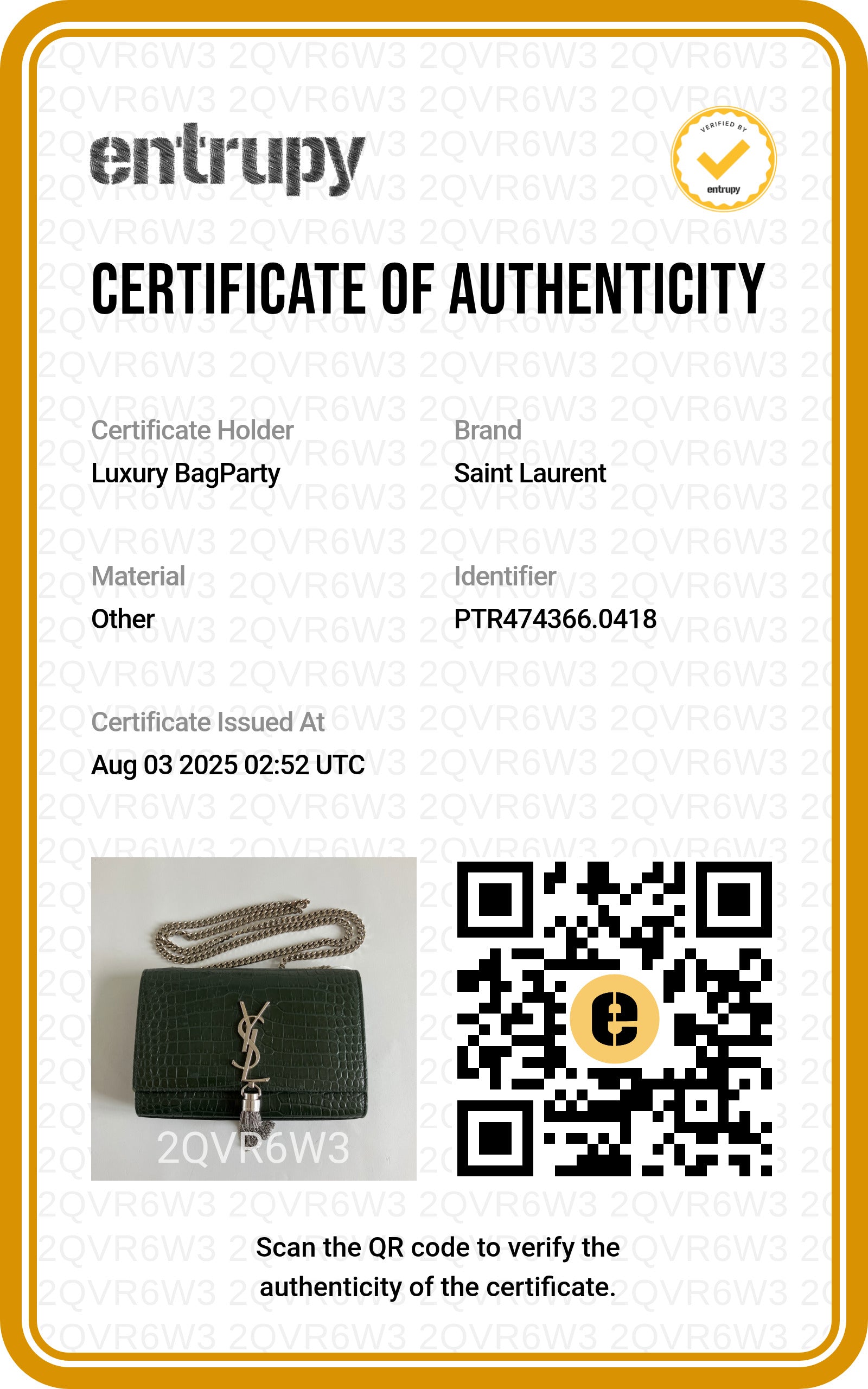 Saint Laurent Kate shoulder bag green SL133