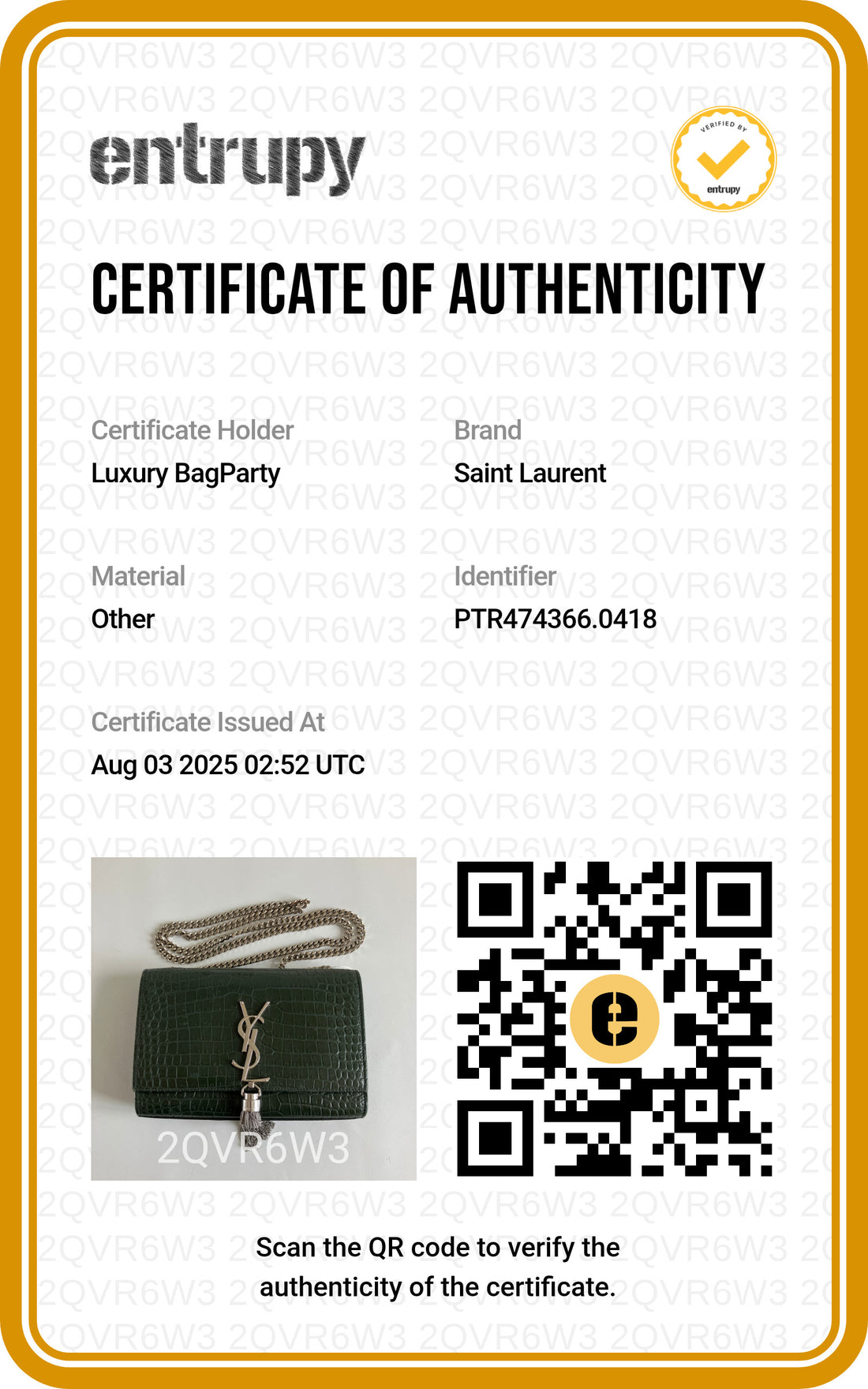 Saint Laurent Kate shoulder bag green SL133